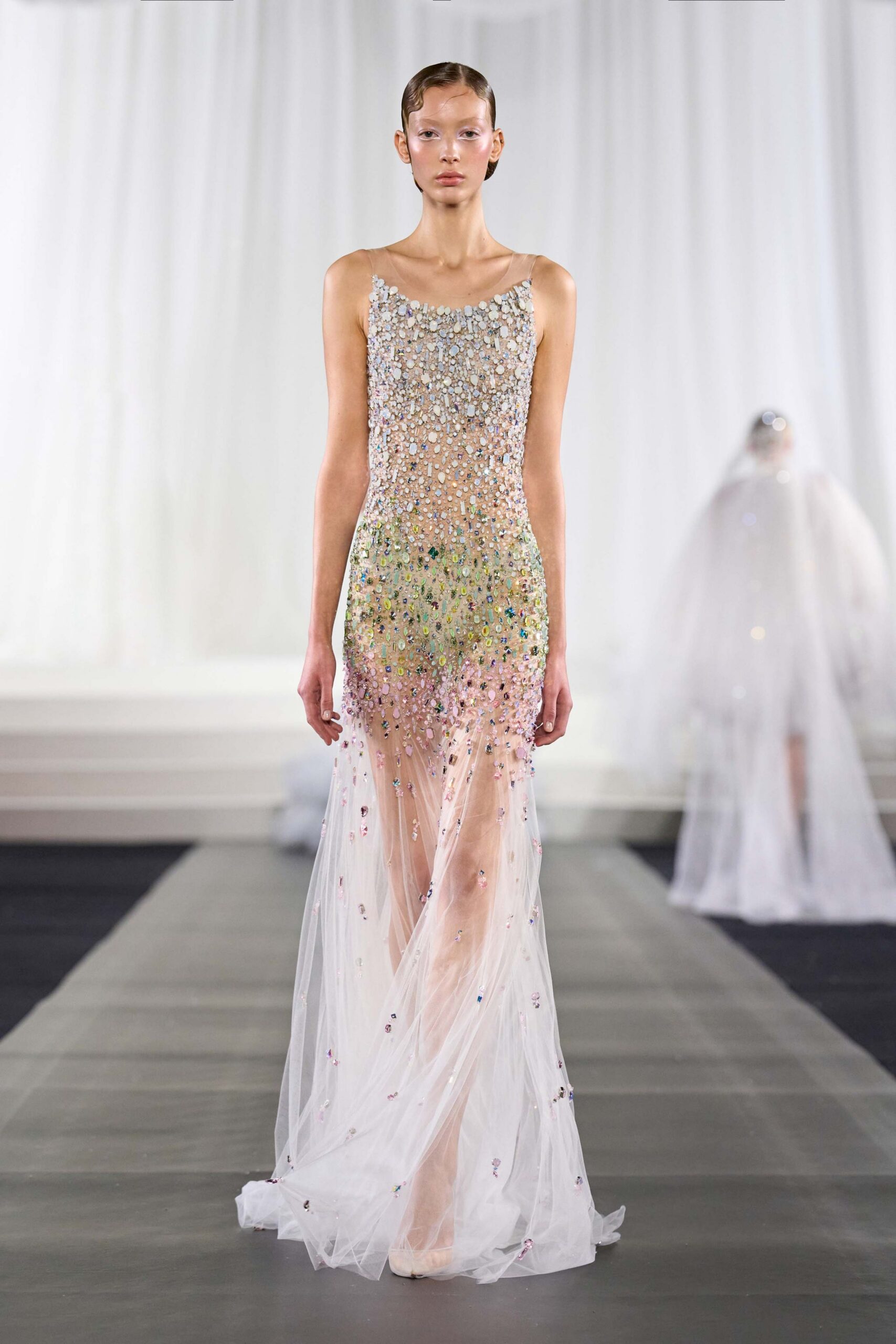 white embellished maxi gown