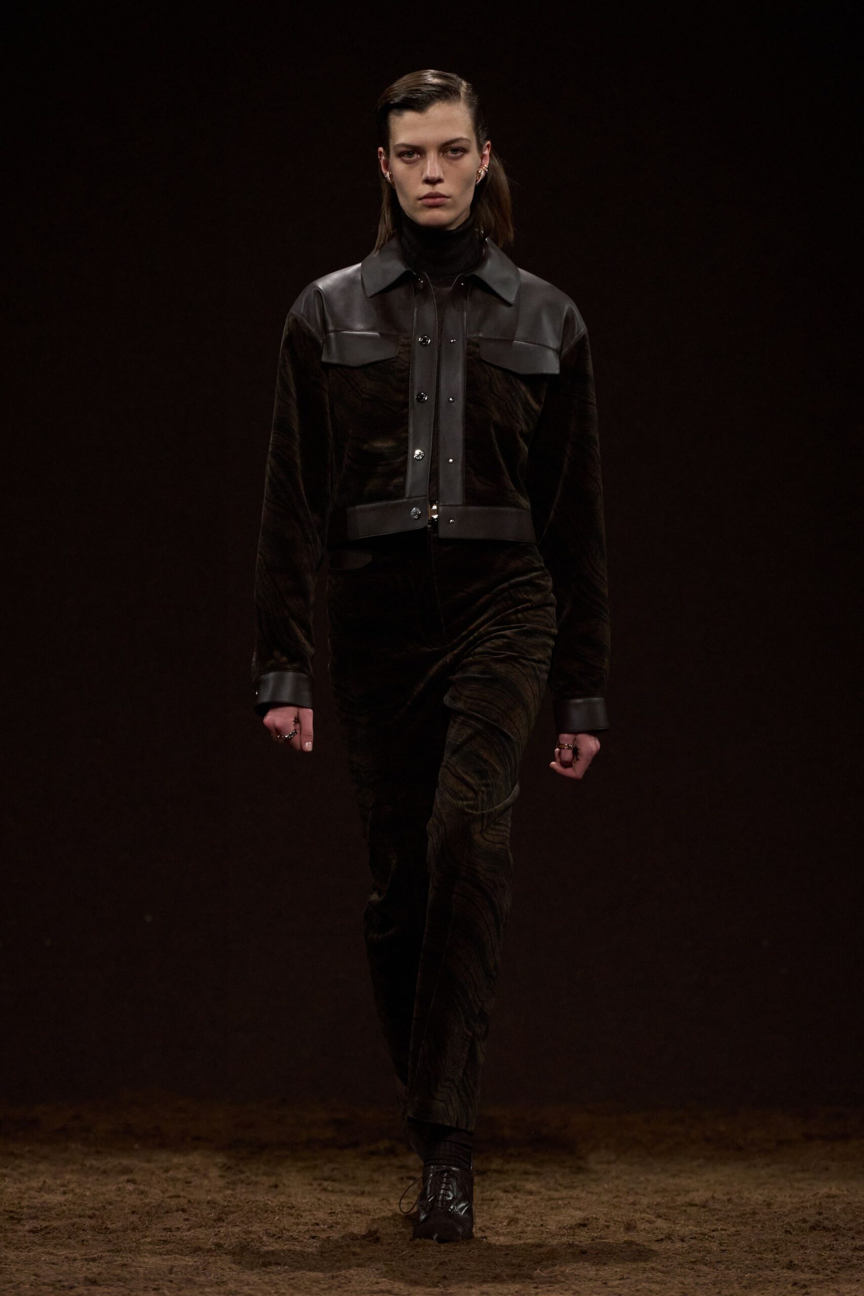 black velvet fitted jacket and pants