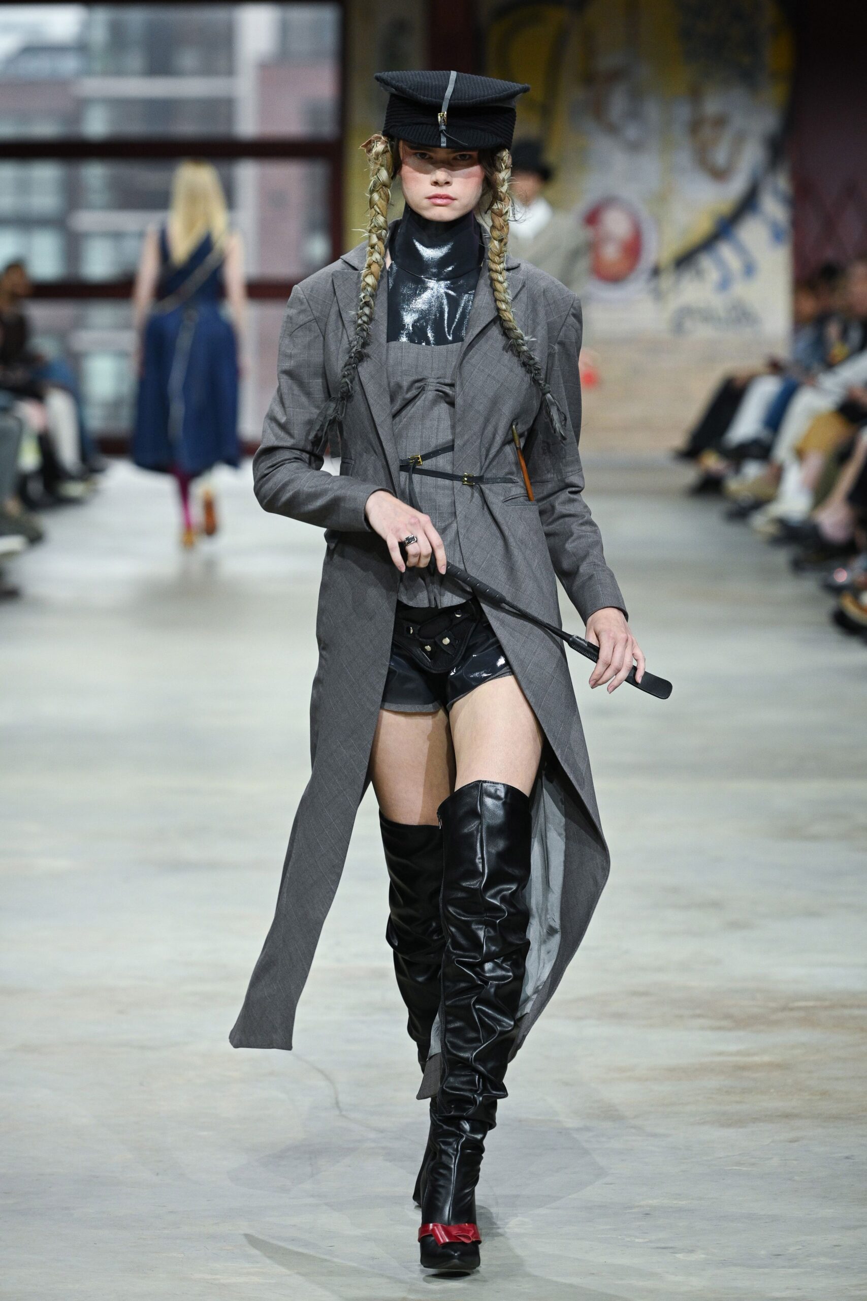black leather fitted zippered shorts