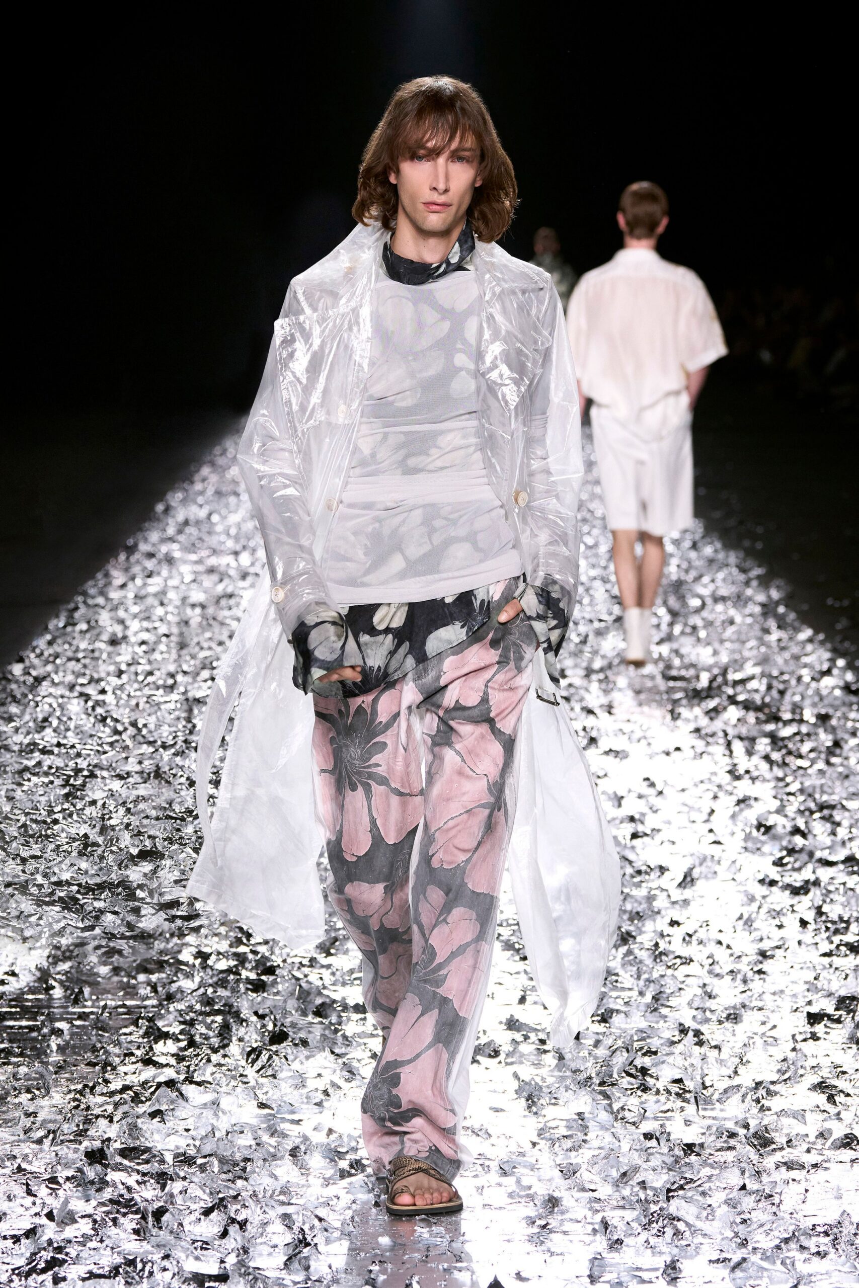pink cotton relaxed flared printed pants