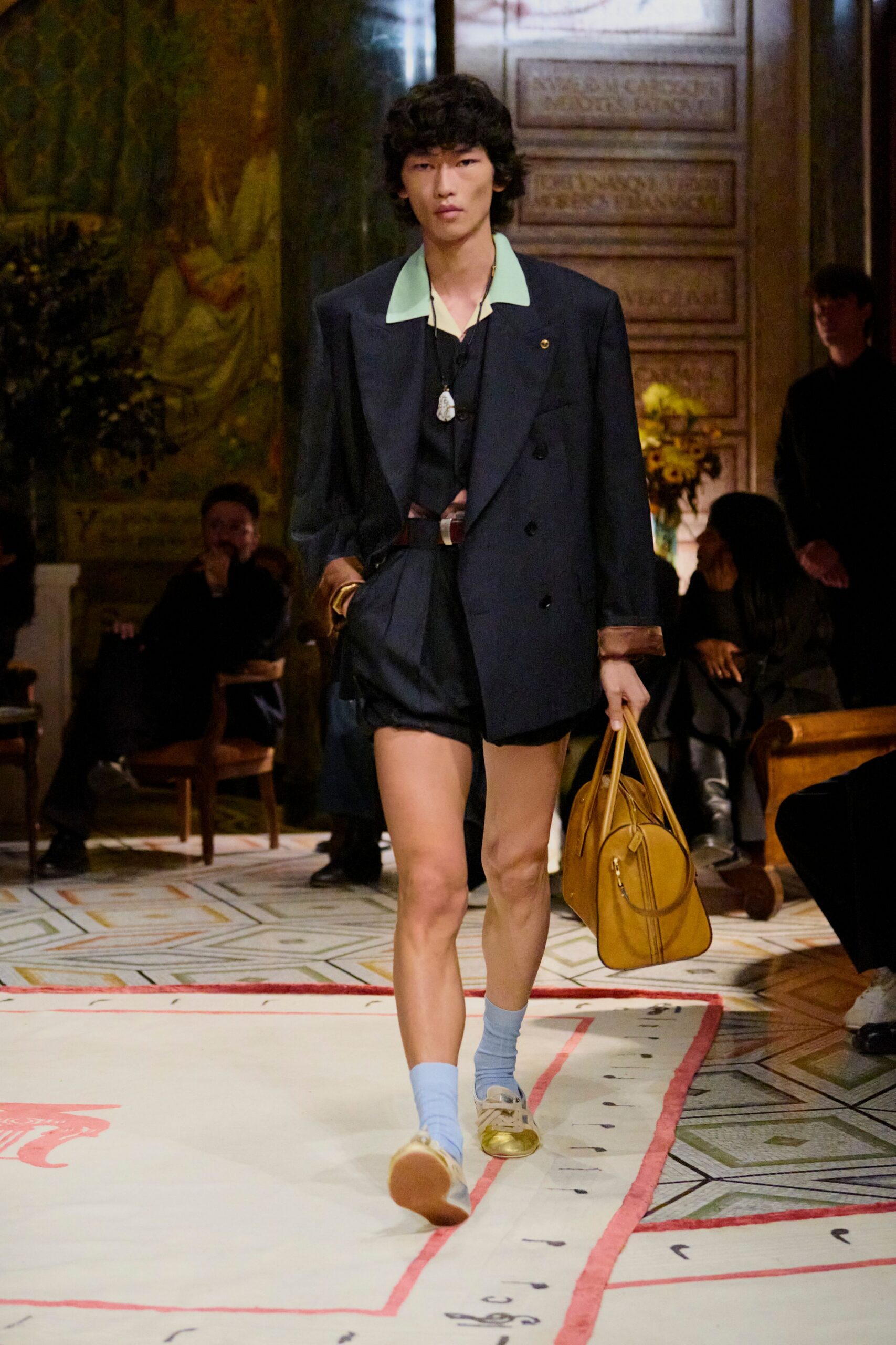 black tailored blazer with shorts