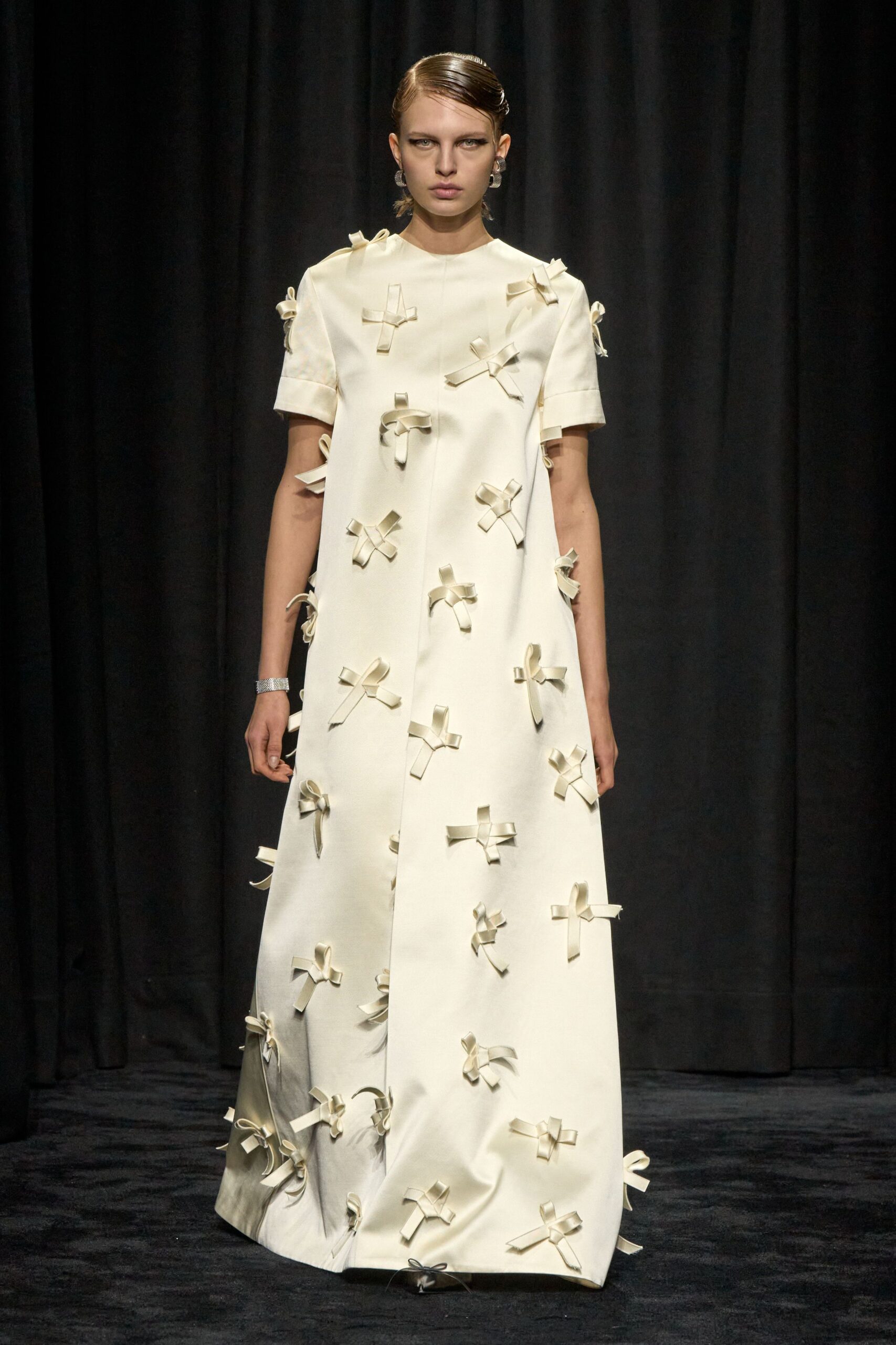 ivory silk relaxed gown