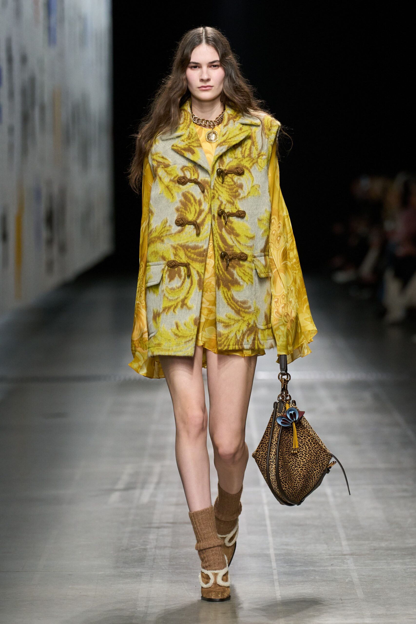 yellow cotton sleeveless collared relaxed floral layered dress
