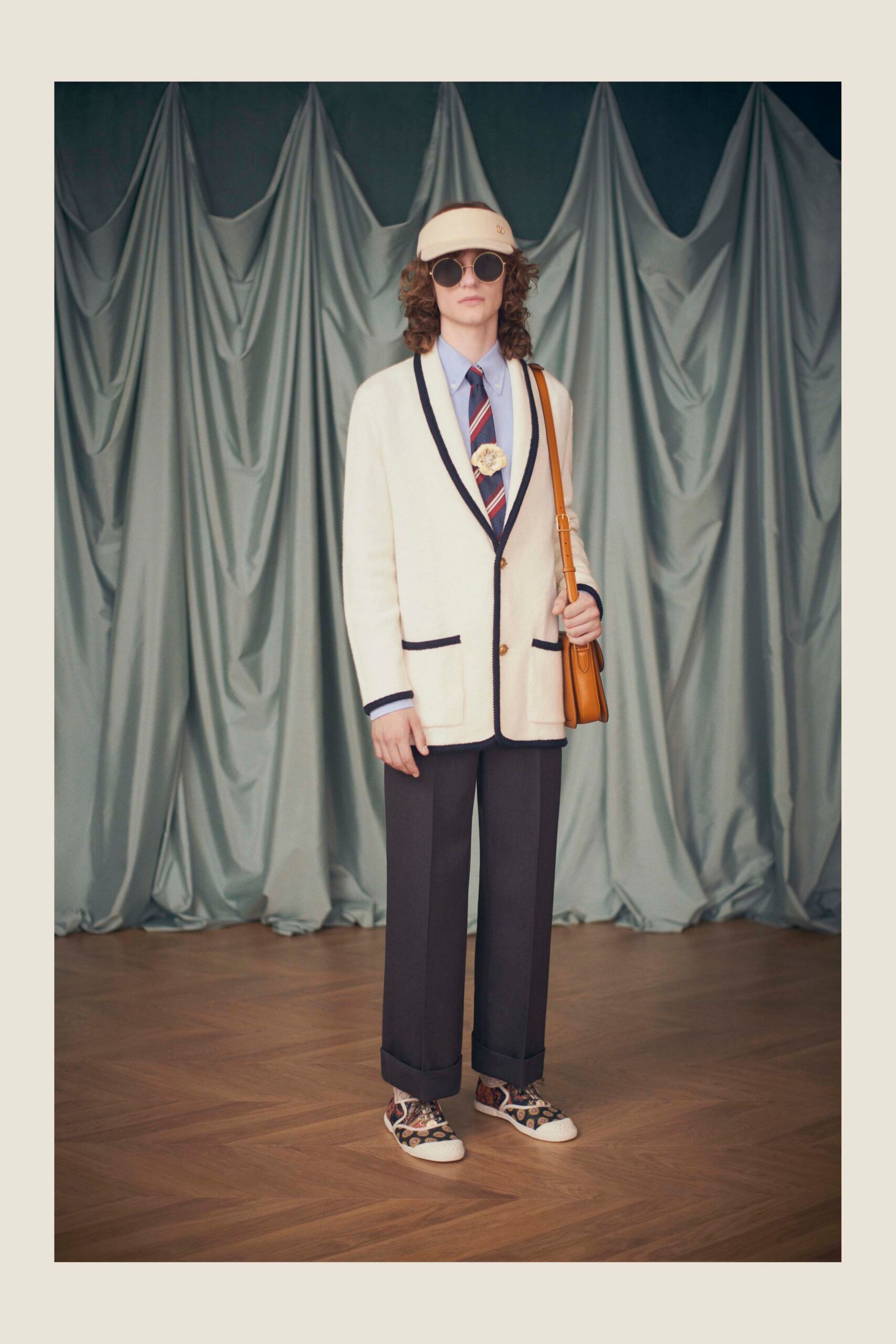 white tailored blazer with accessories
