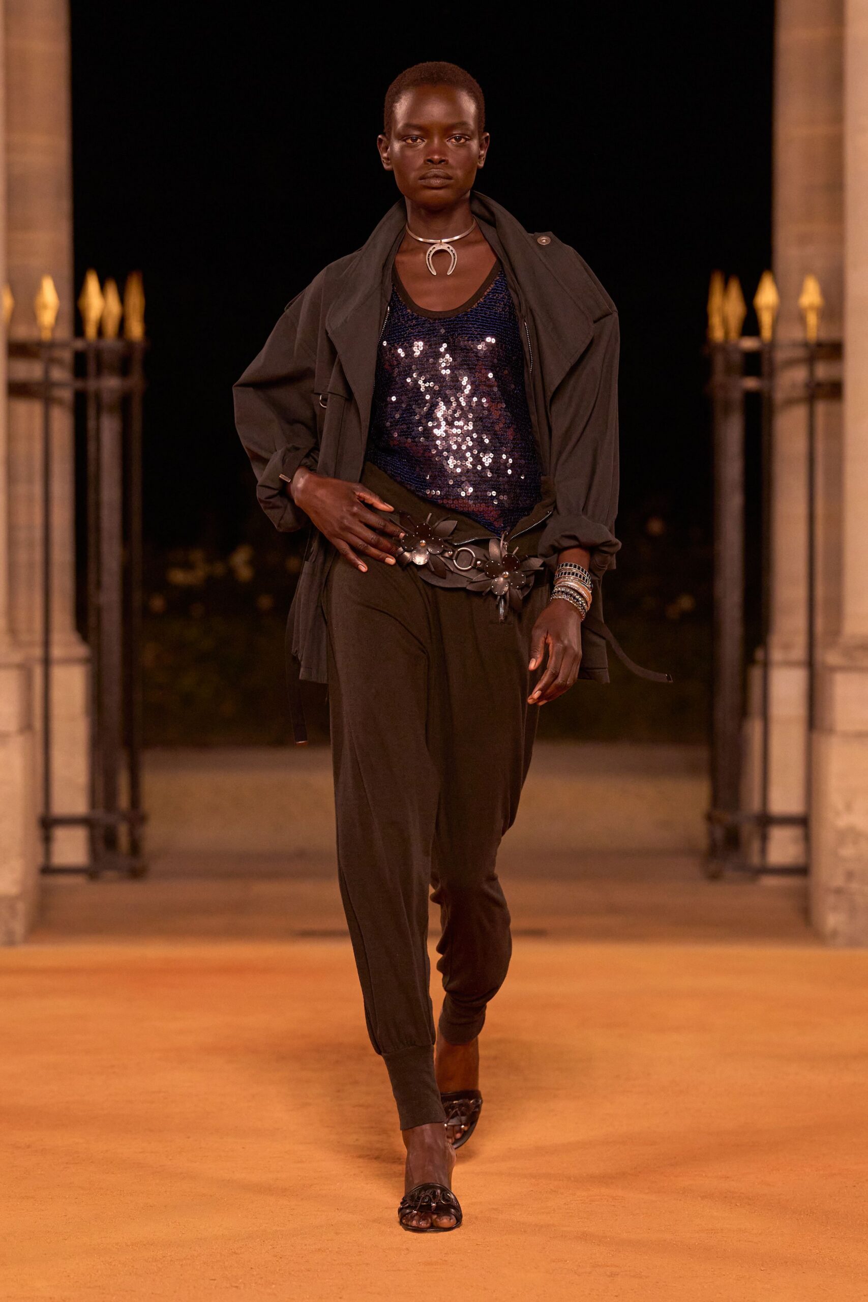 black relaxed jacket with sequined top