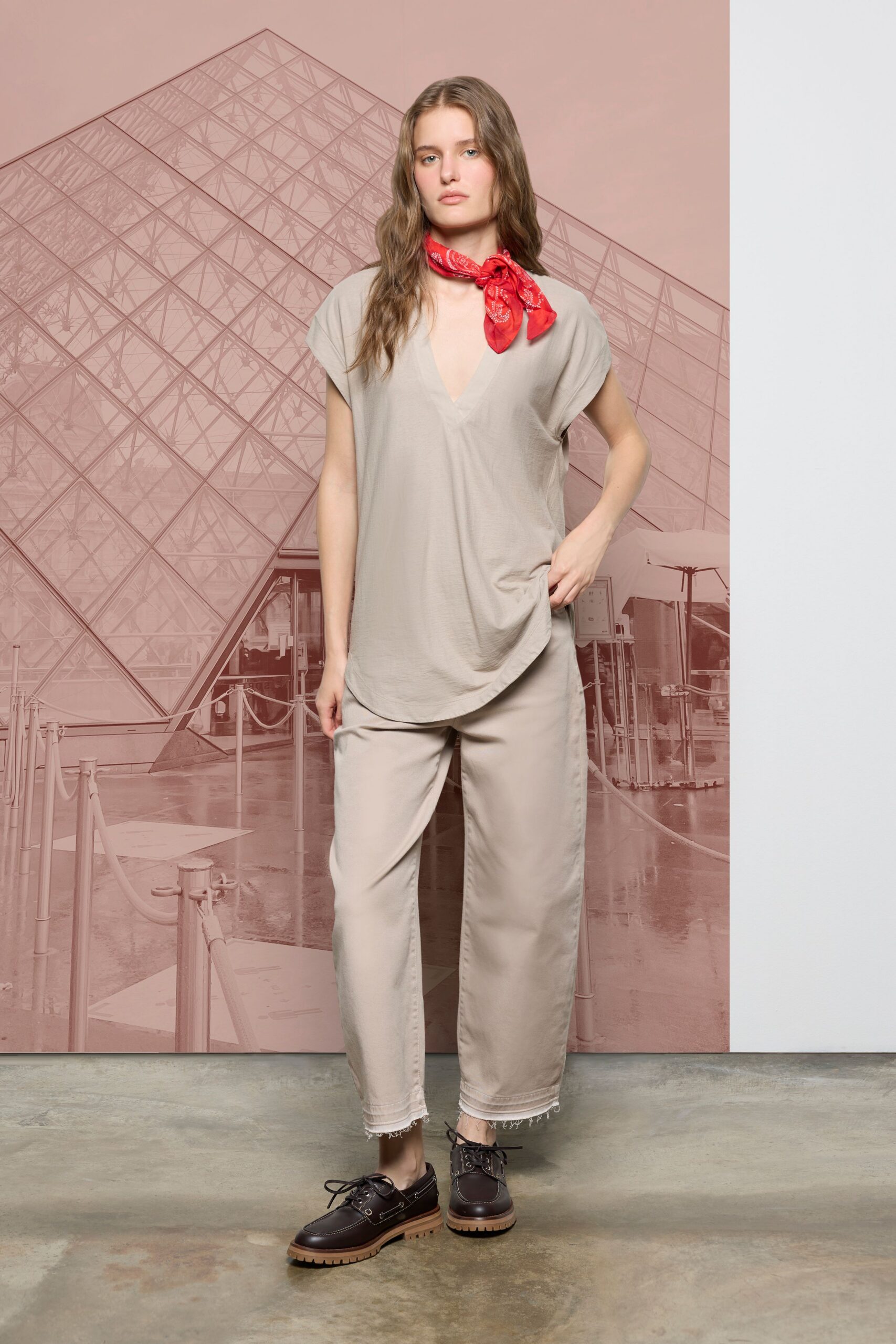red silk scarf