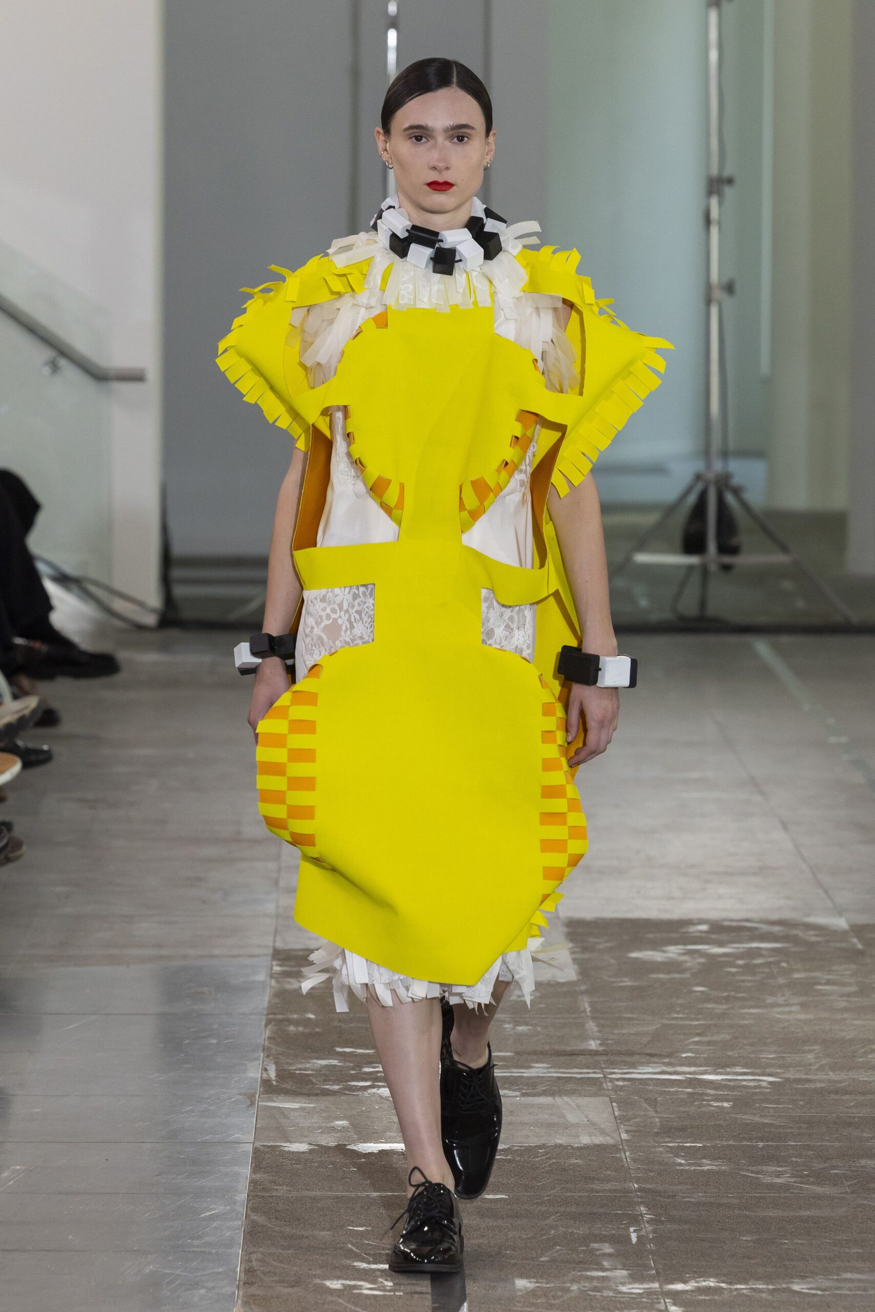 yellow and white layered dress