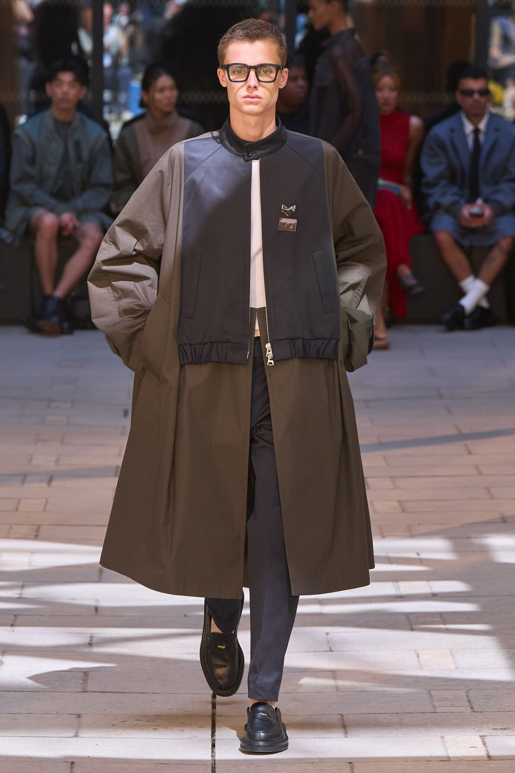 black gray relaxed coat