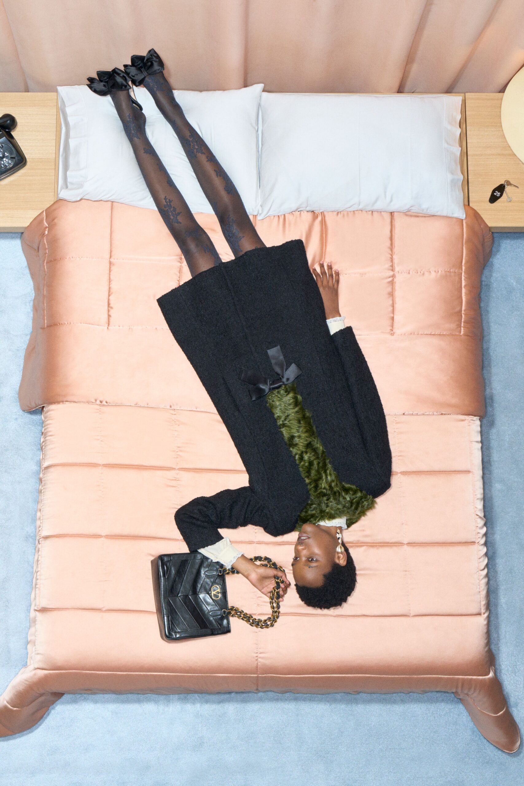 green fur relaxed scarf