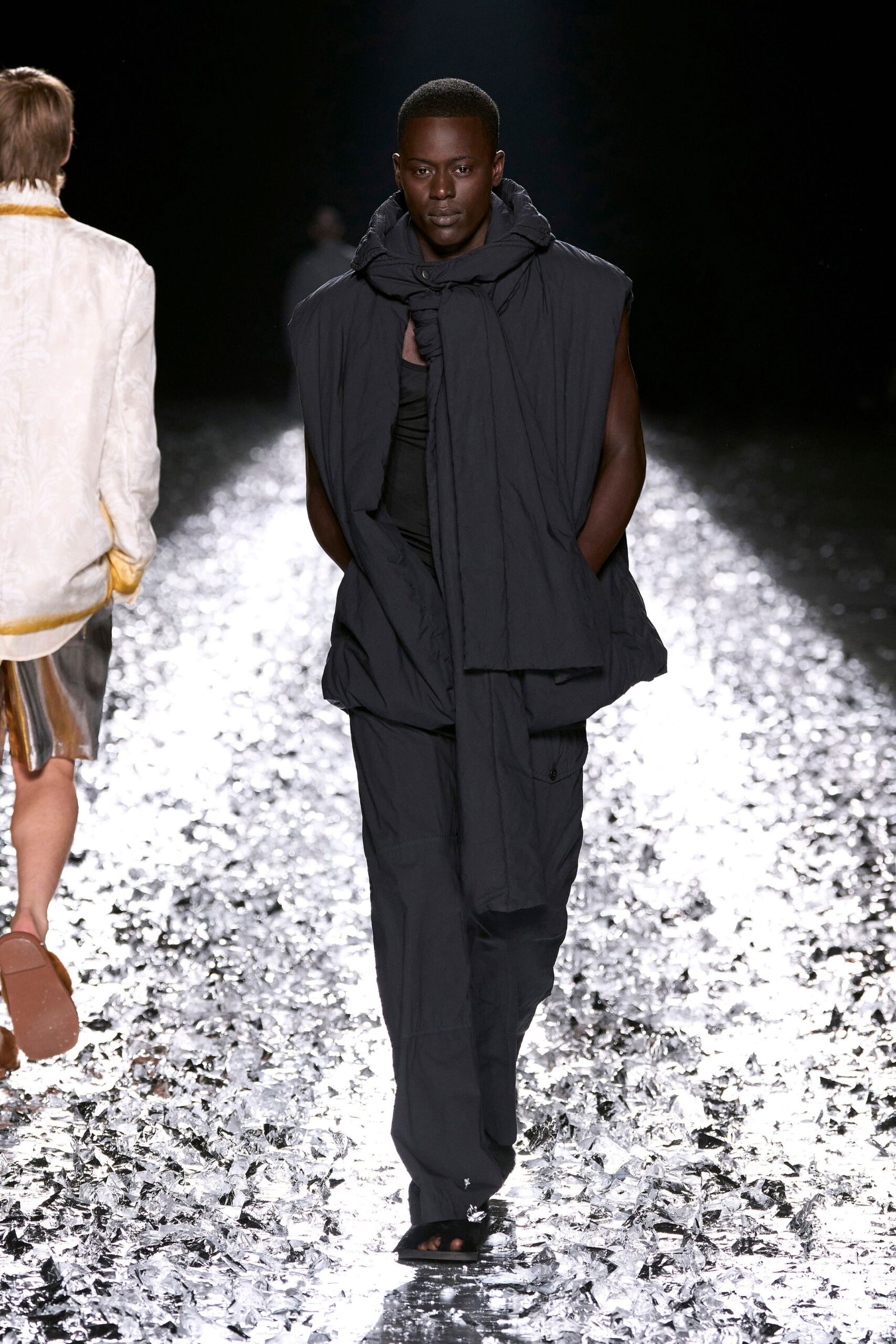 black relaxed jacket with pants
