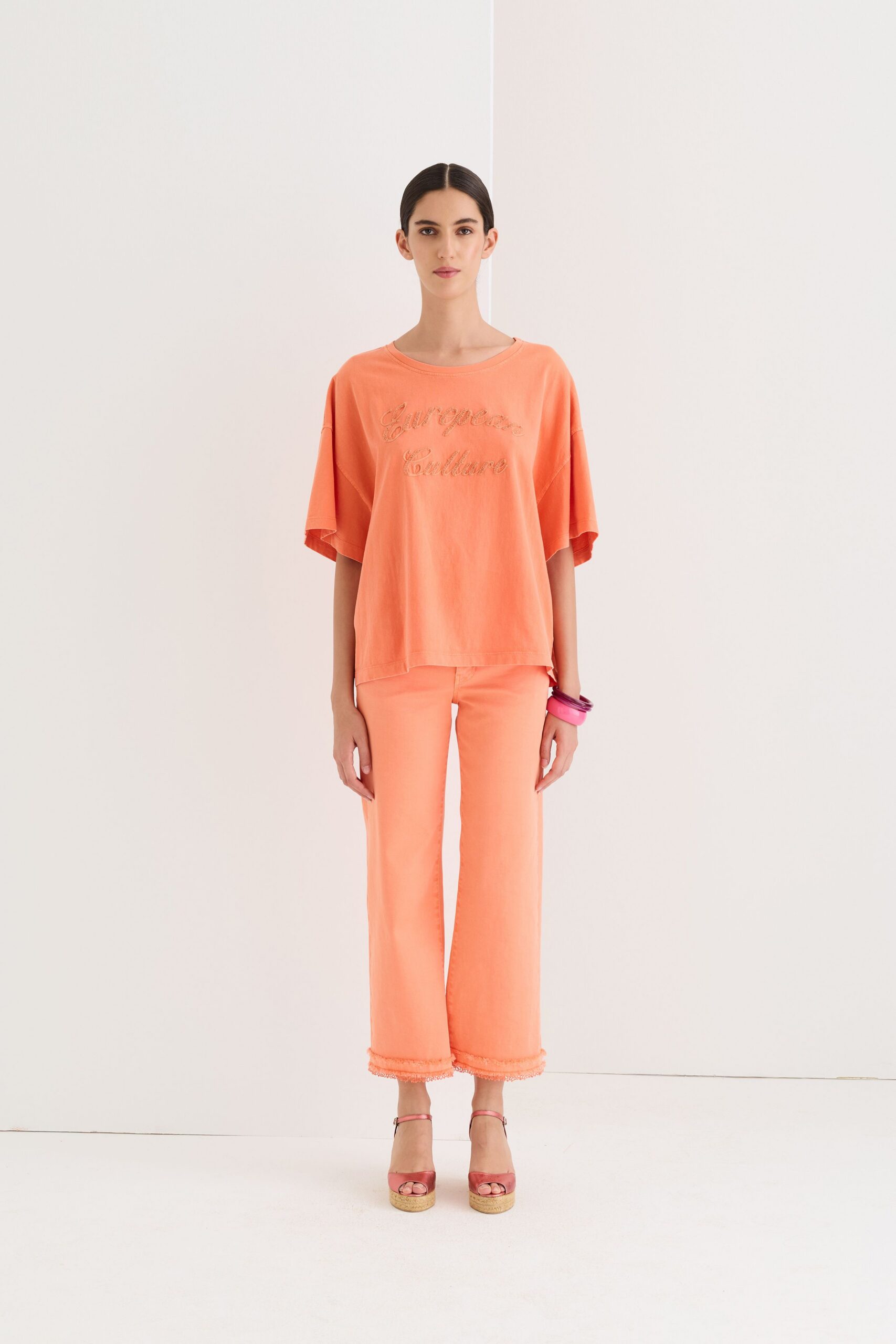 orange relaxed top and pants
