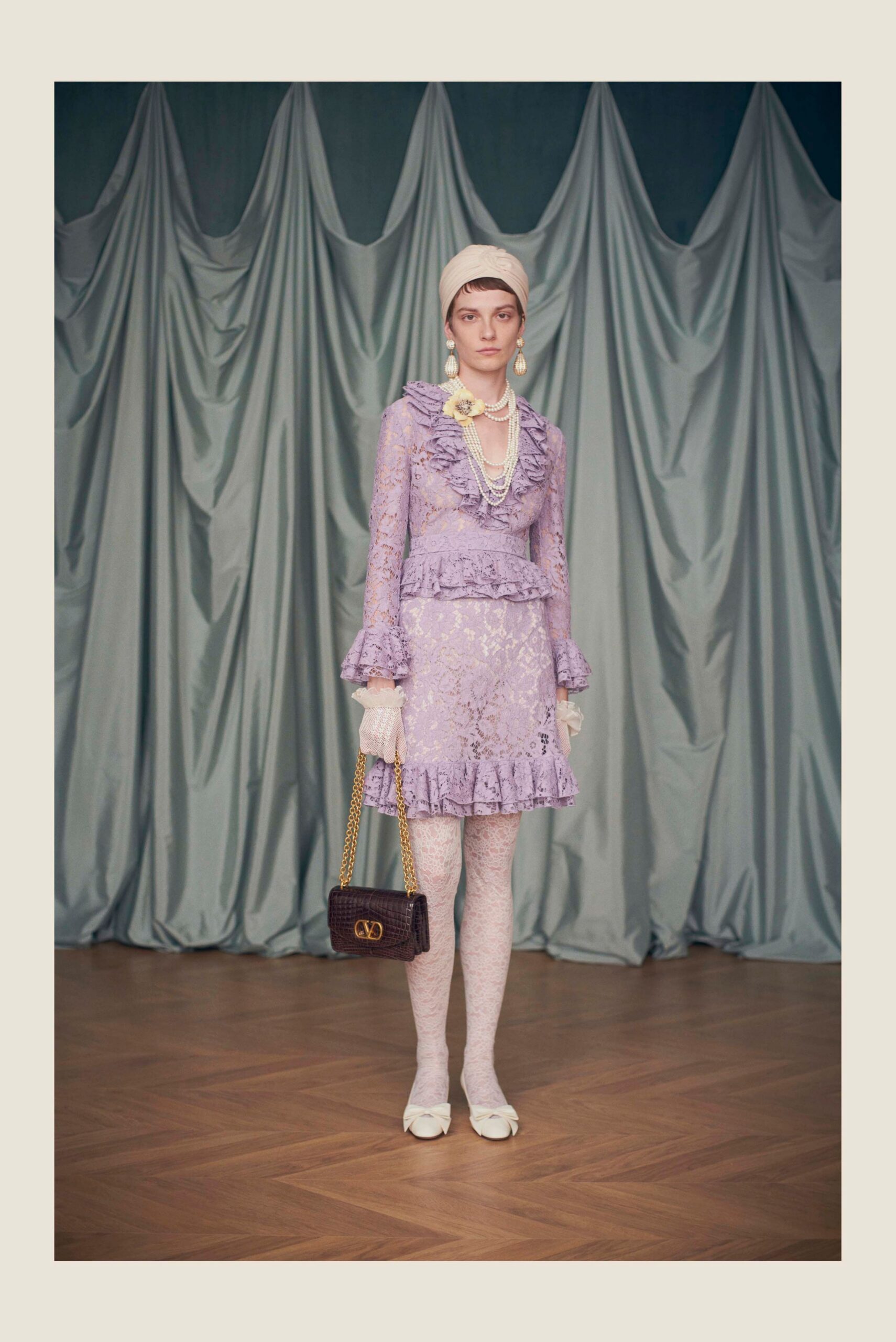 purple lace top and skirt