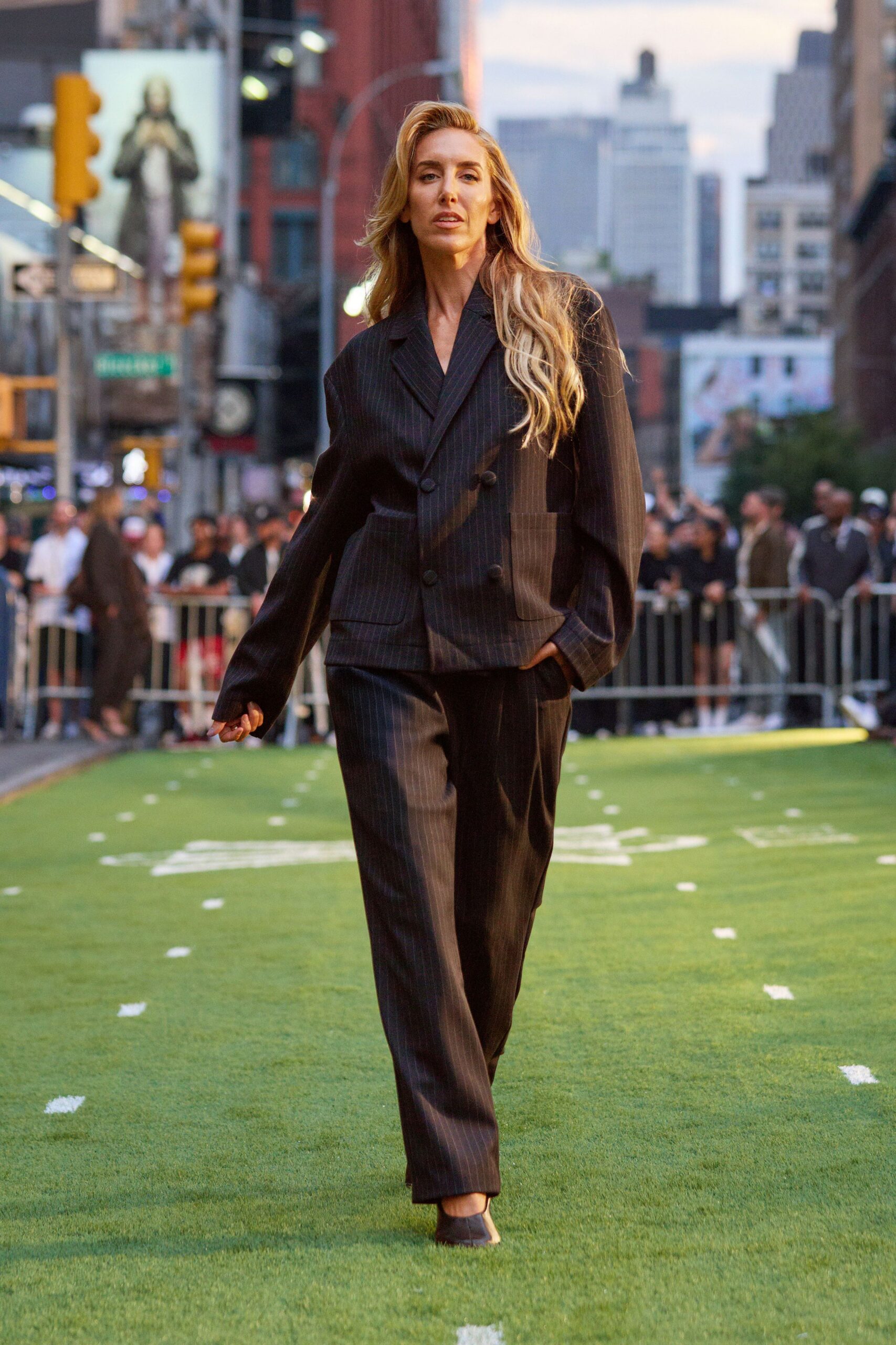black tailored suit with shoes