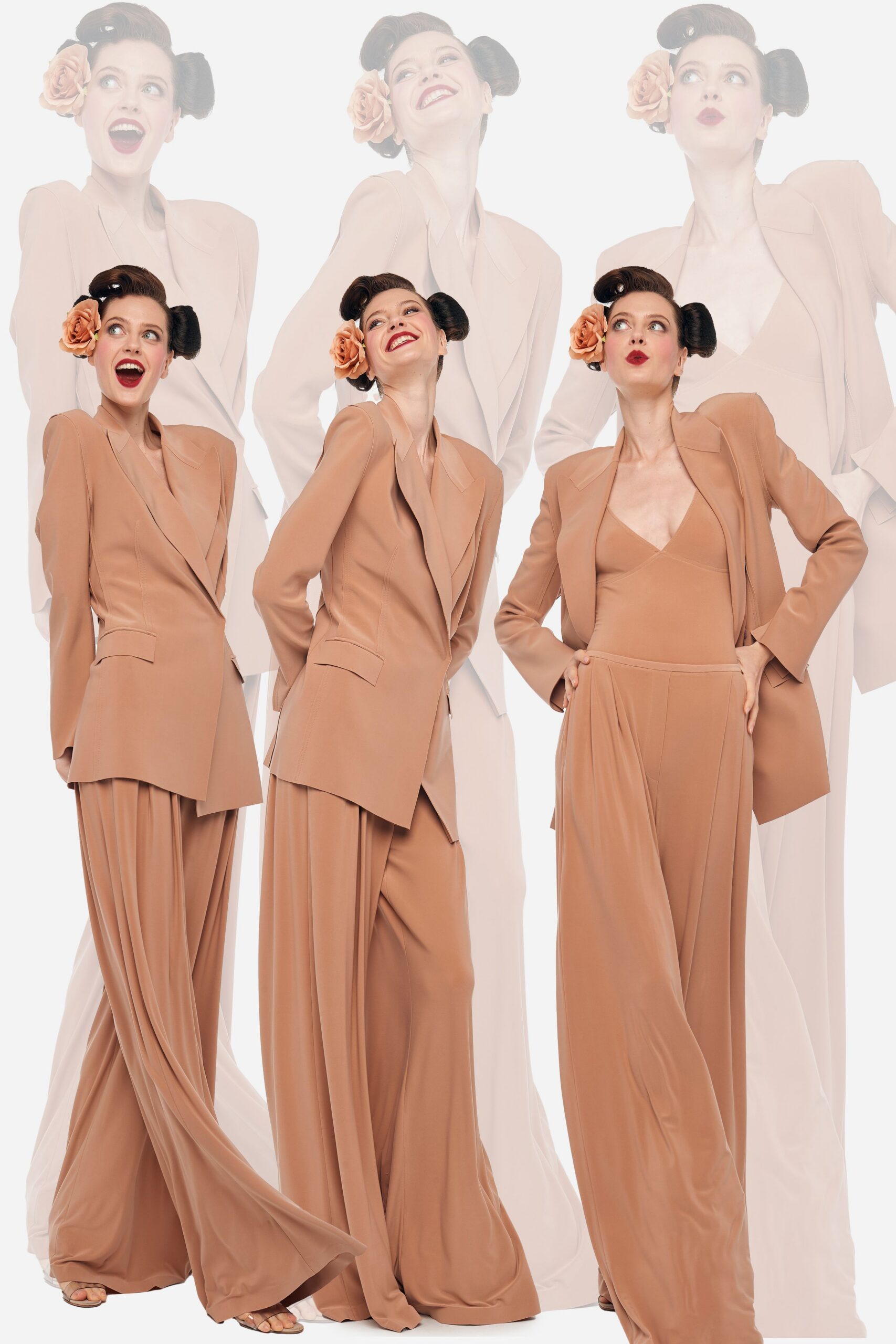 beige sleeveless v-neck fitted jumpsuit
