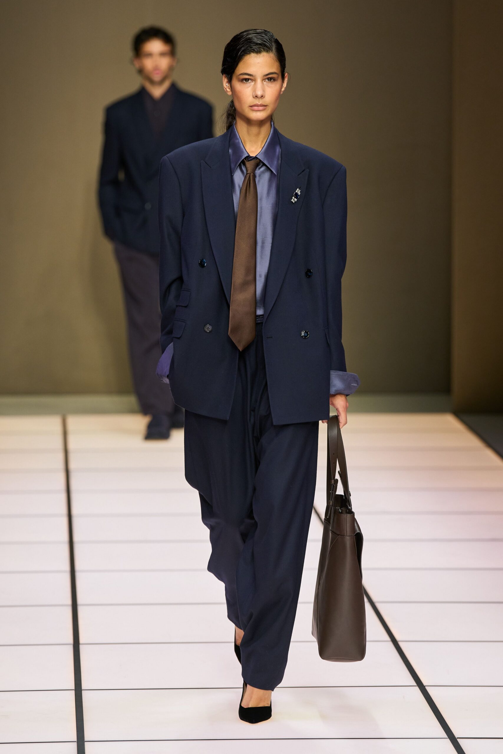 blue oversized blazer with pants