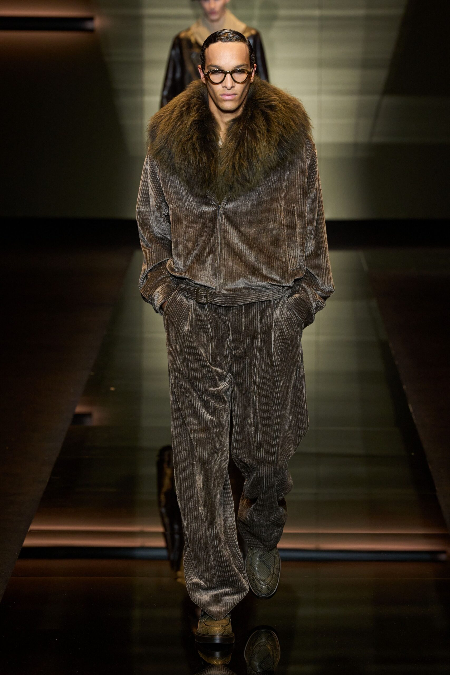 brown velvet jacket and pants