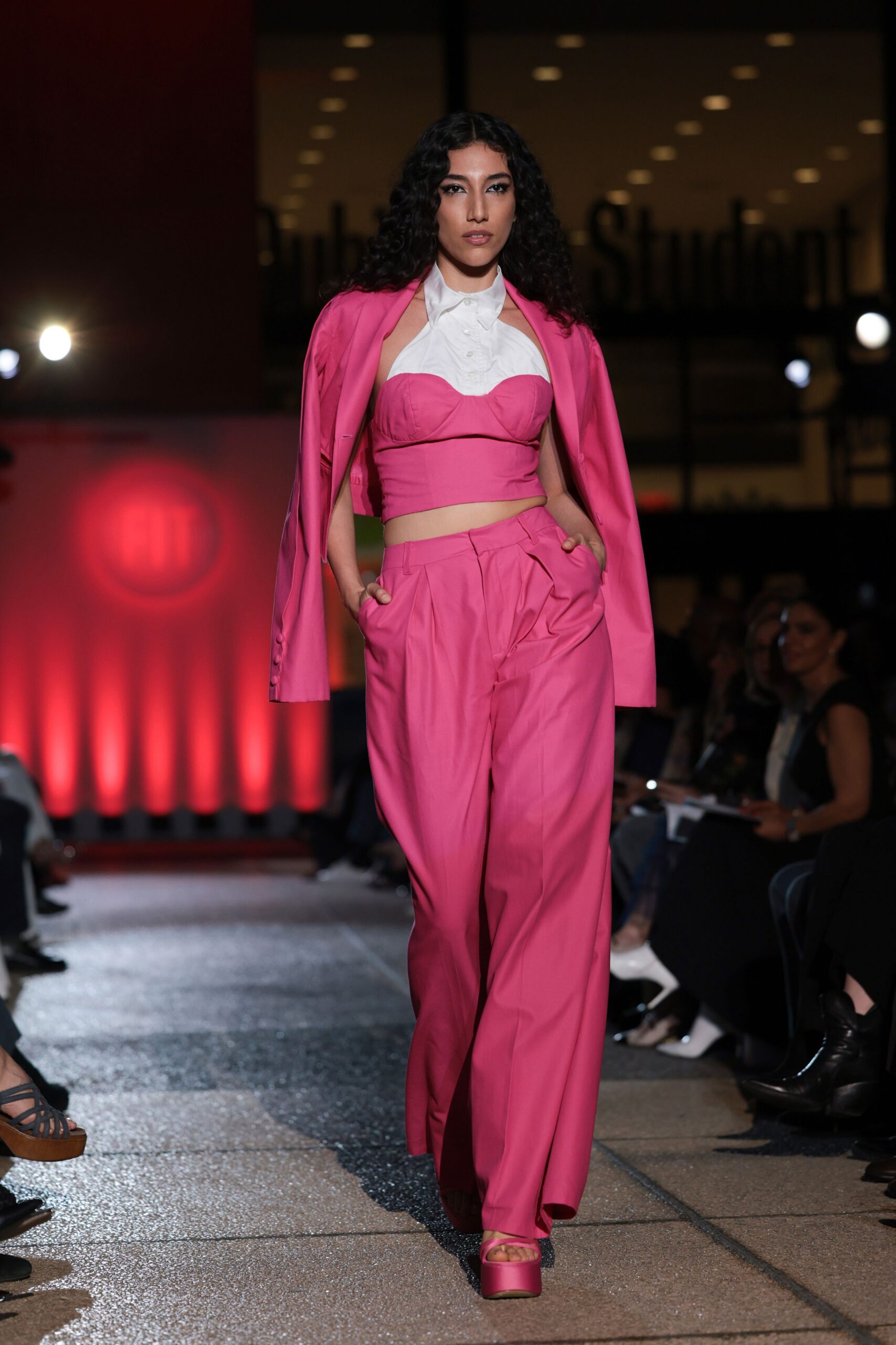 pink strapless fitted bustier