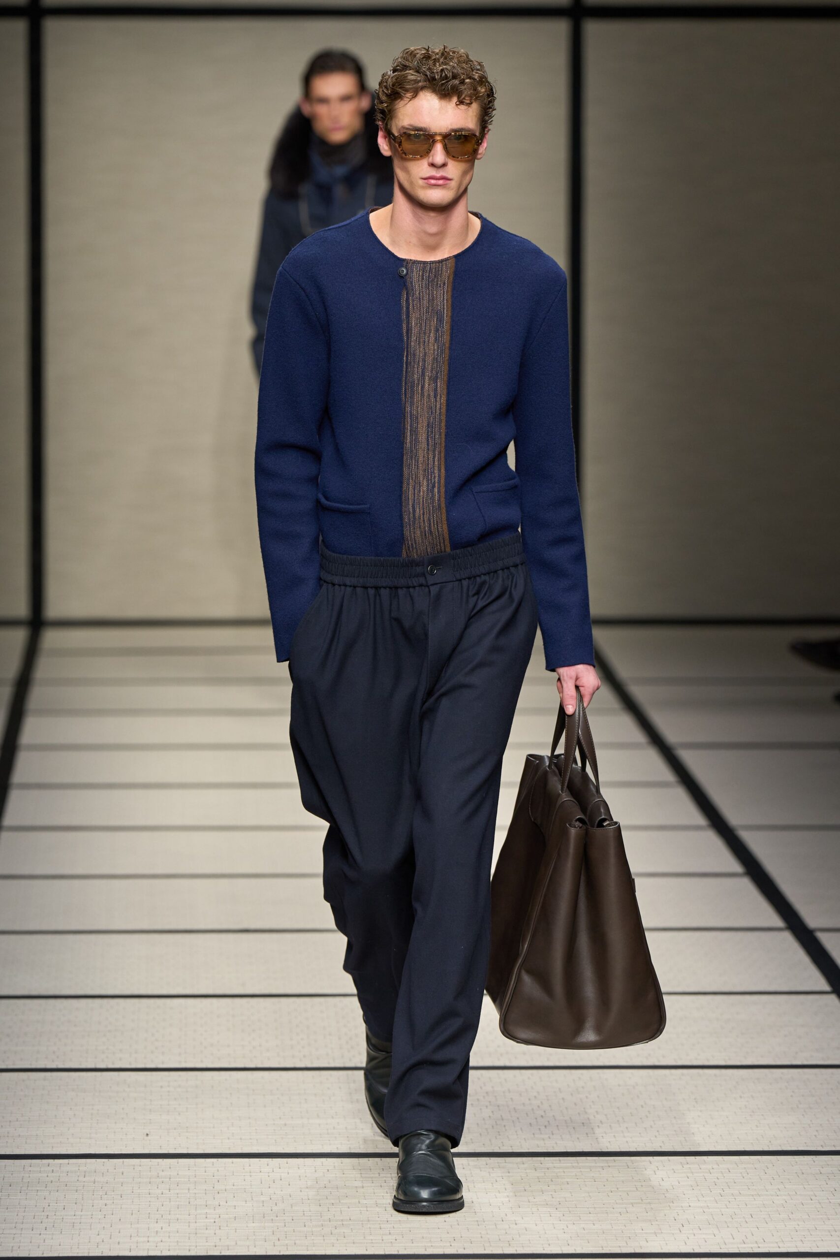blue wool relaxed sweater