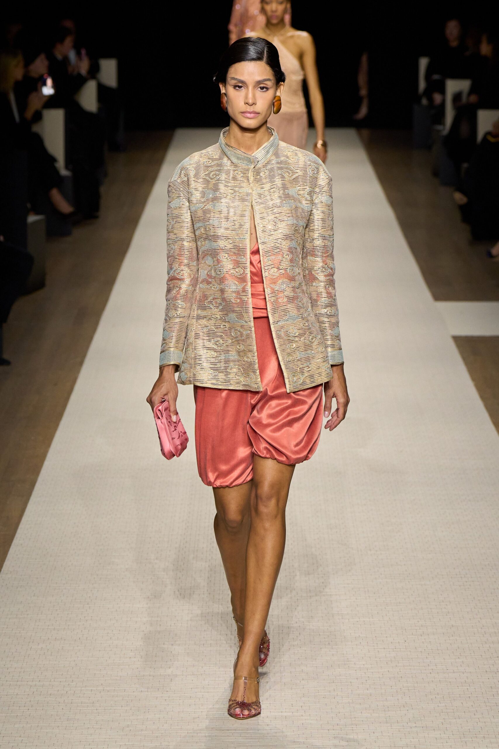 pink silk clutch