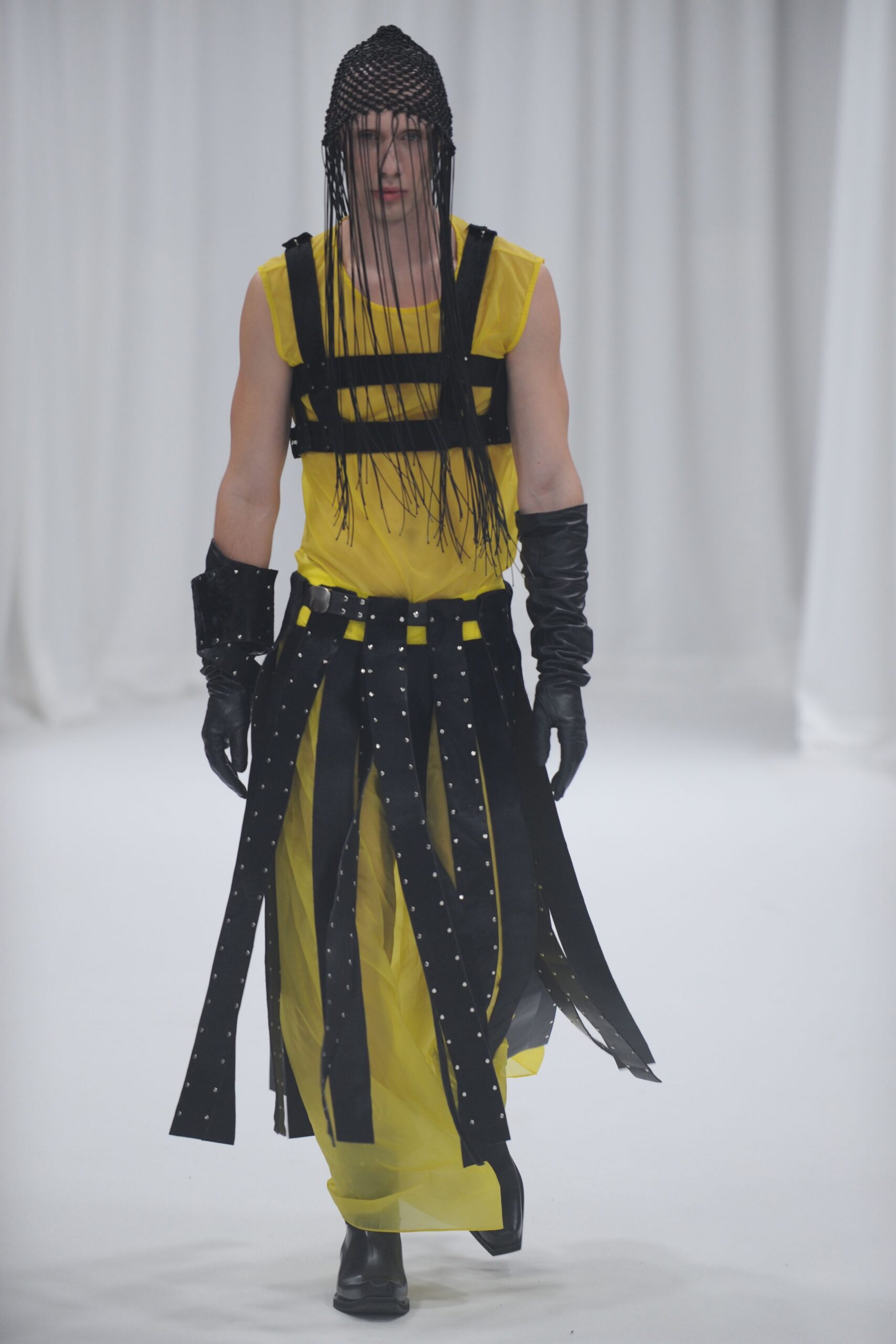 yellow layered maxi dress