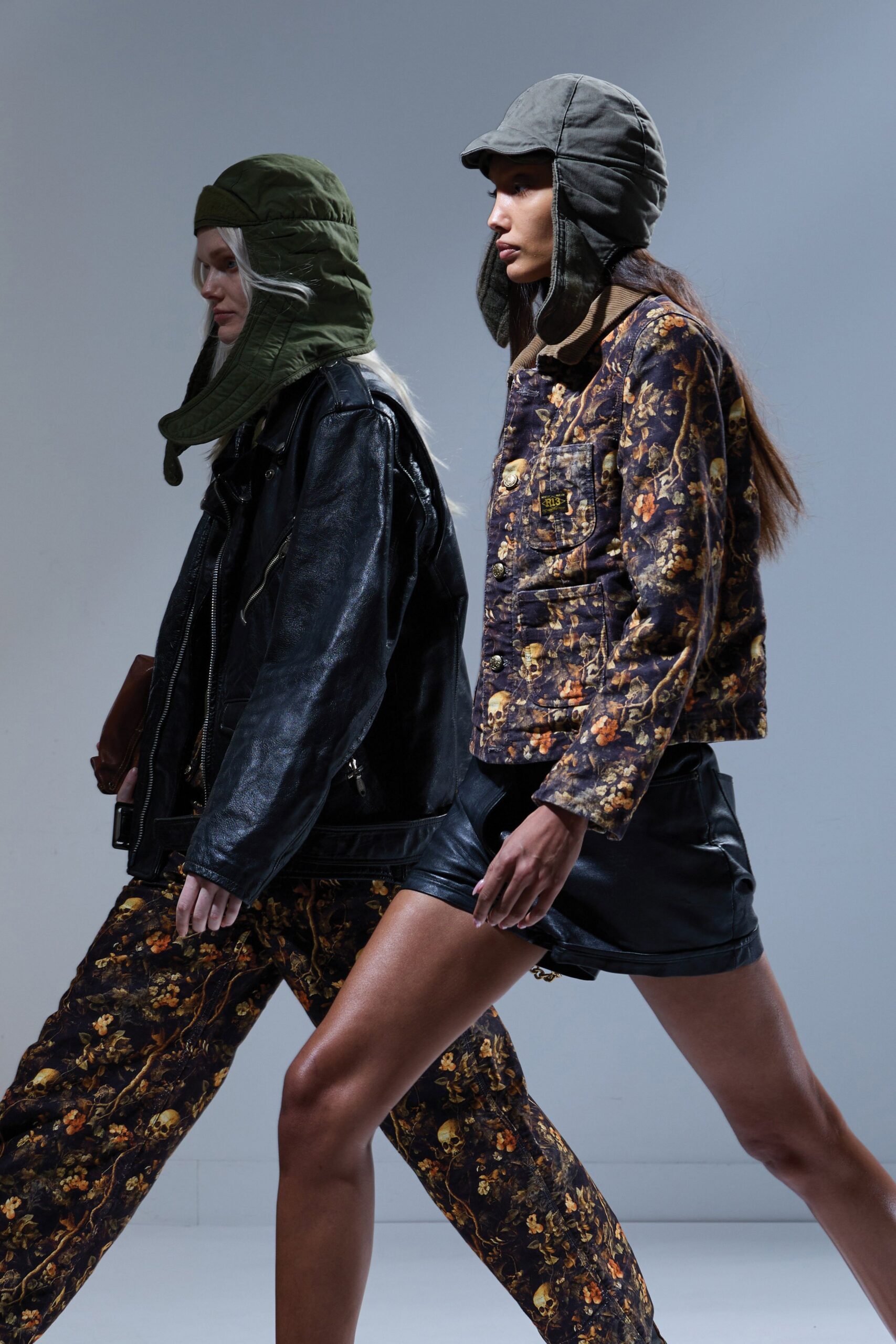 multi denim relaxed printed pants