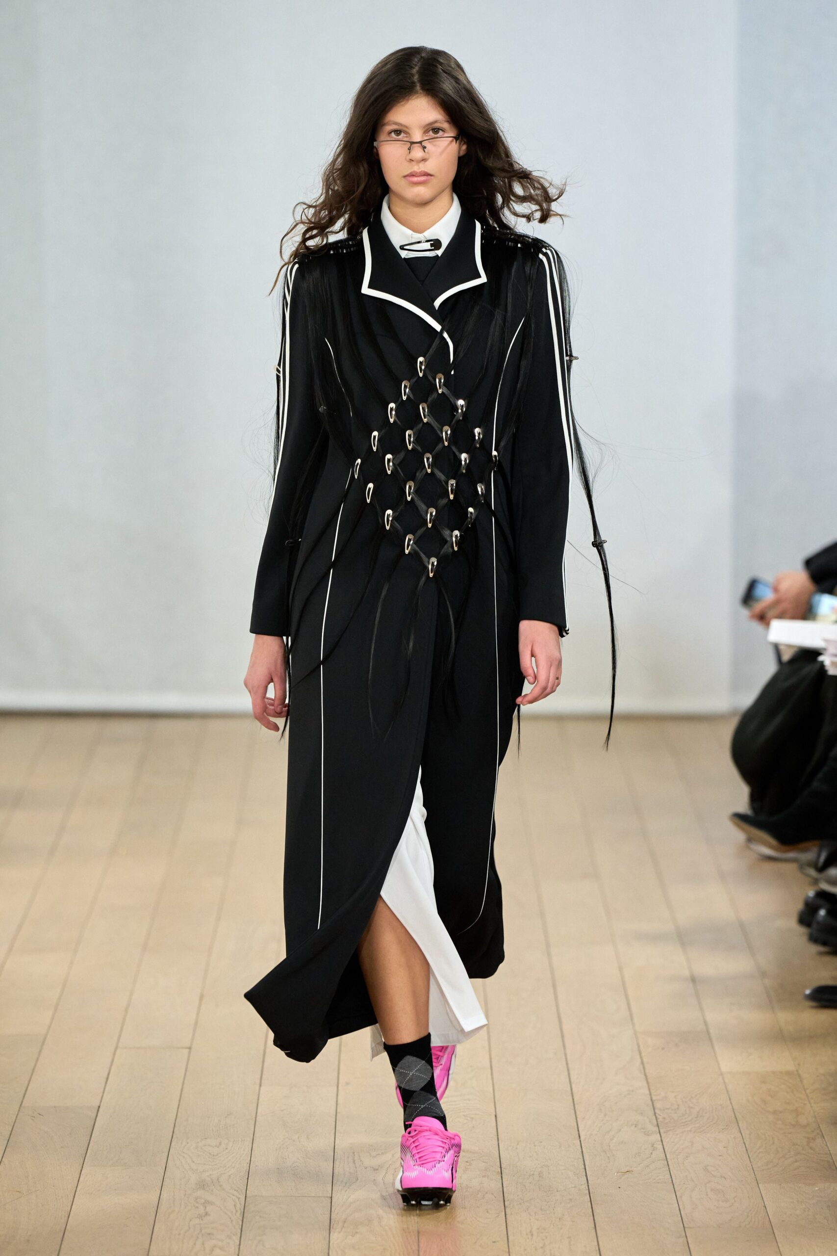 black midi dress with fringes