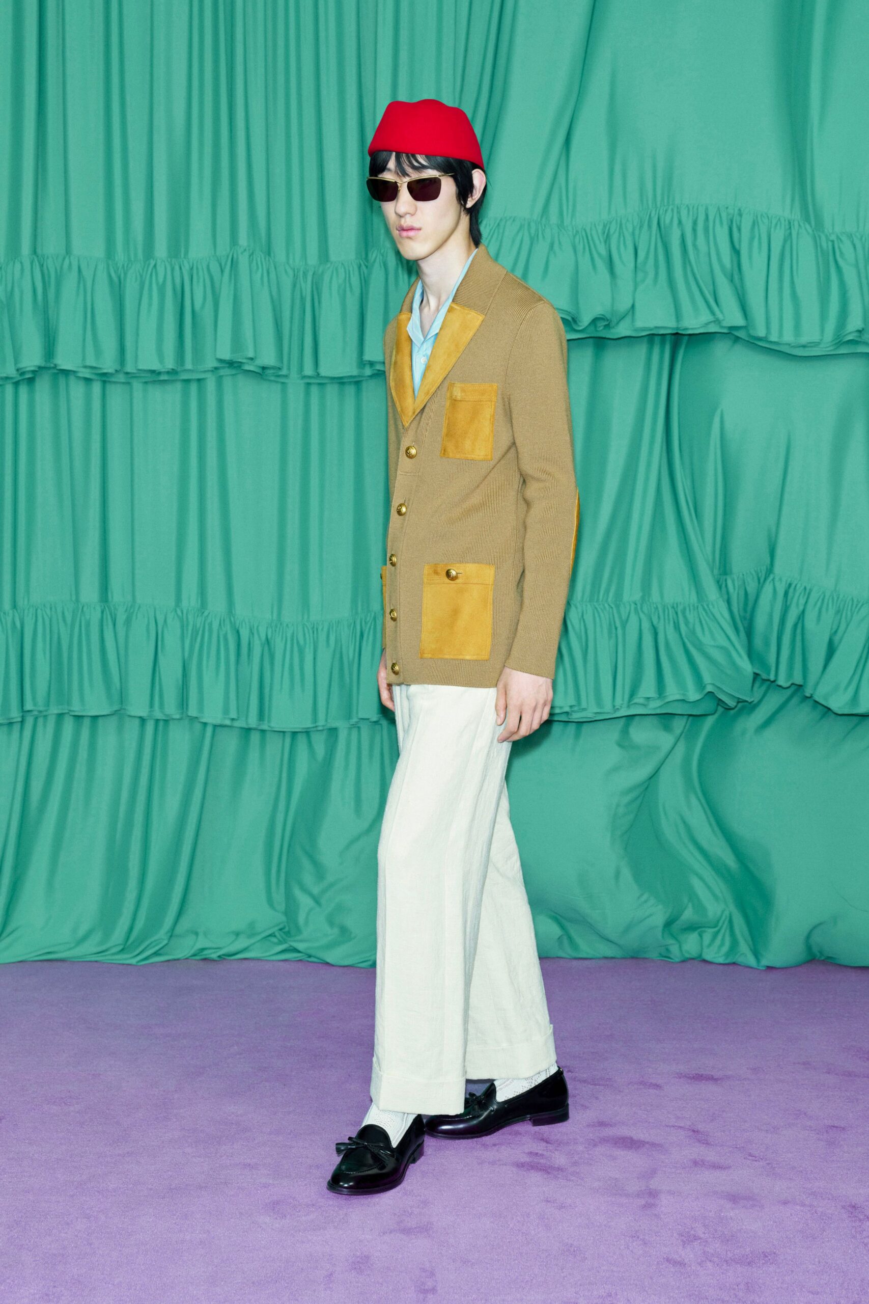 brown tailored blazer with pockets