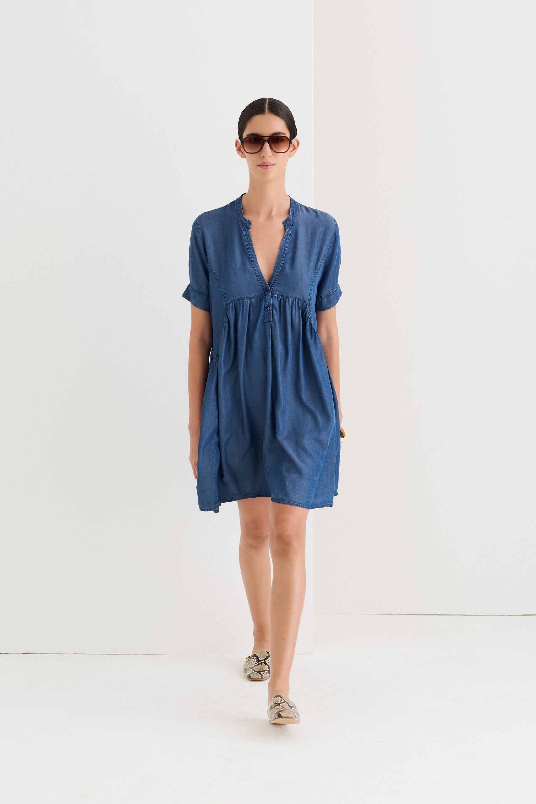 blue relaxed short dress
