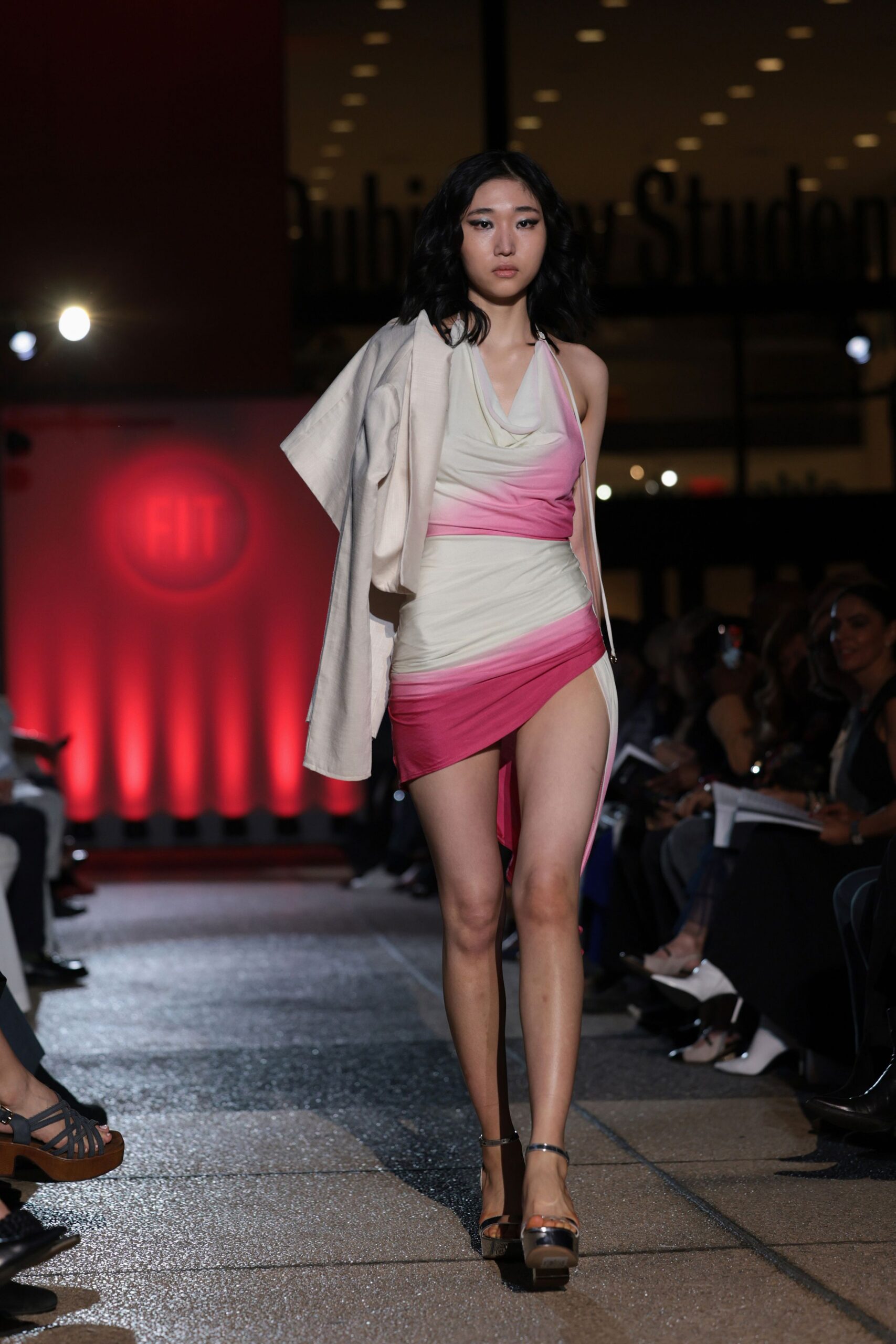 fitted mini dress with jacket