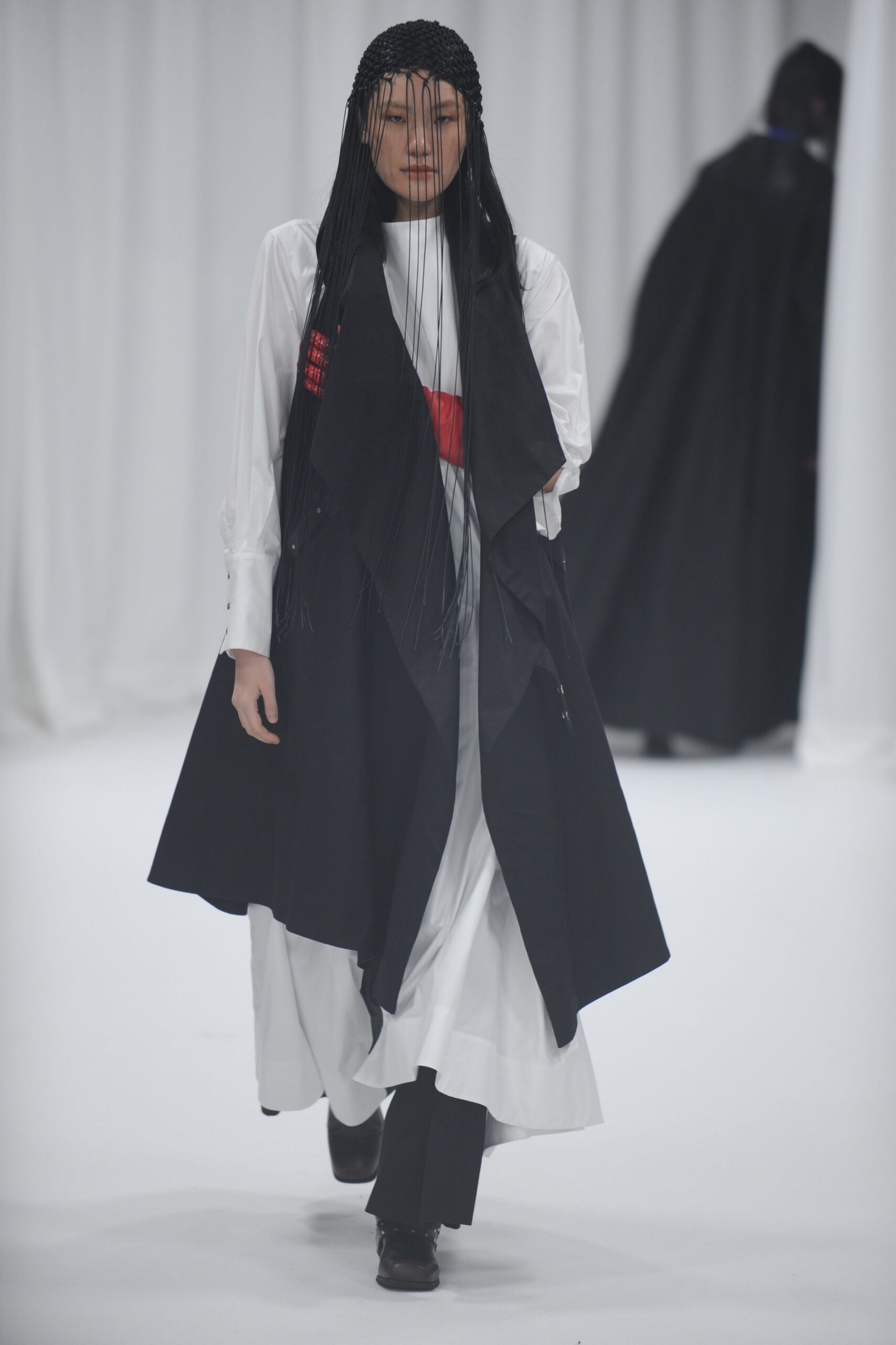 black and white layered dress