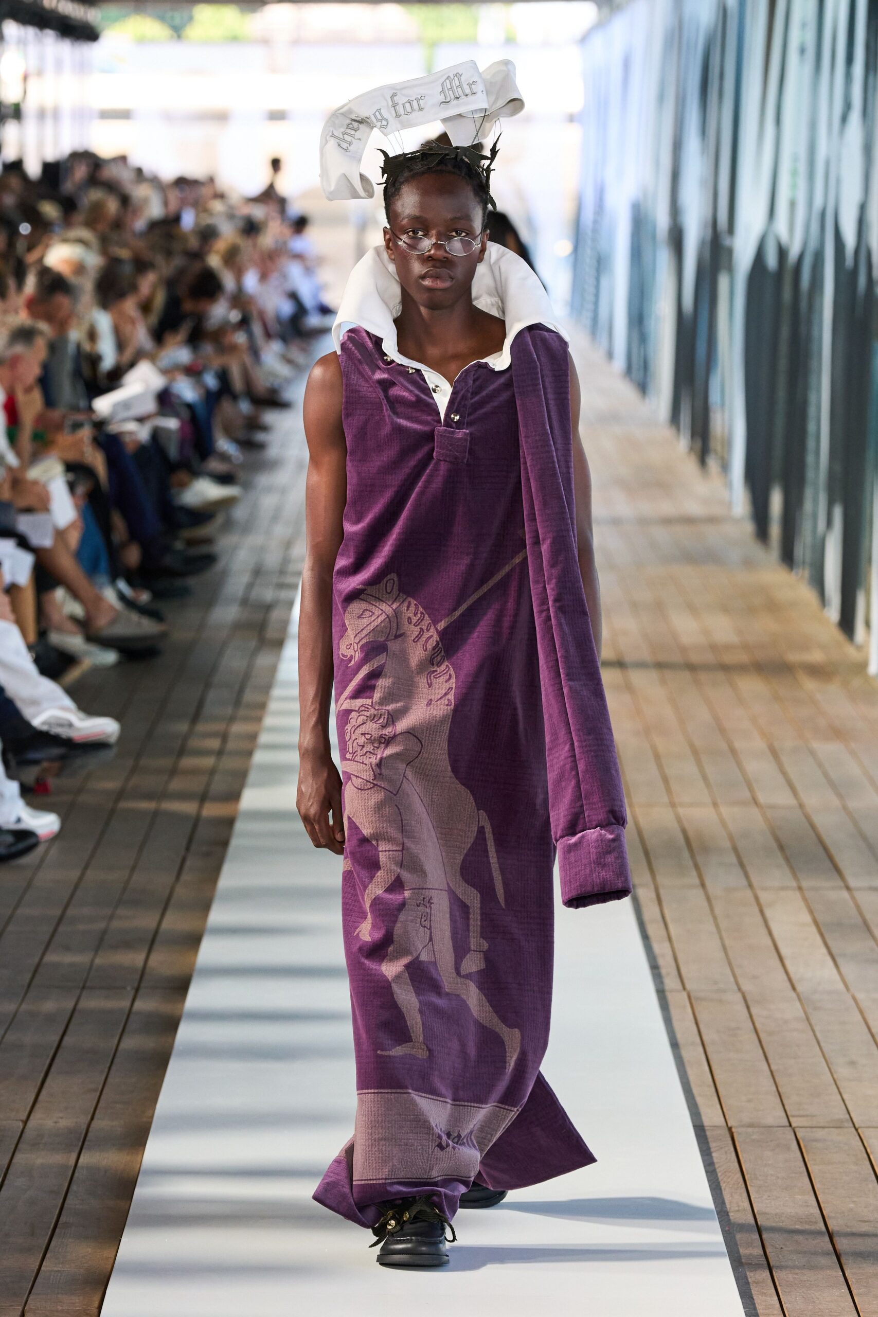 purple embroidered maxi gown