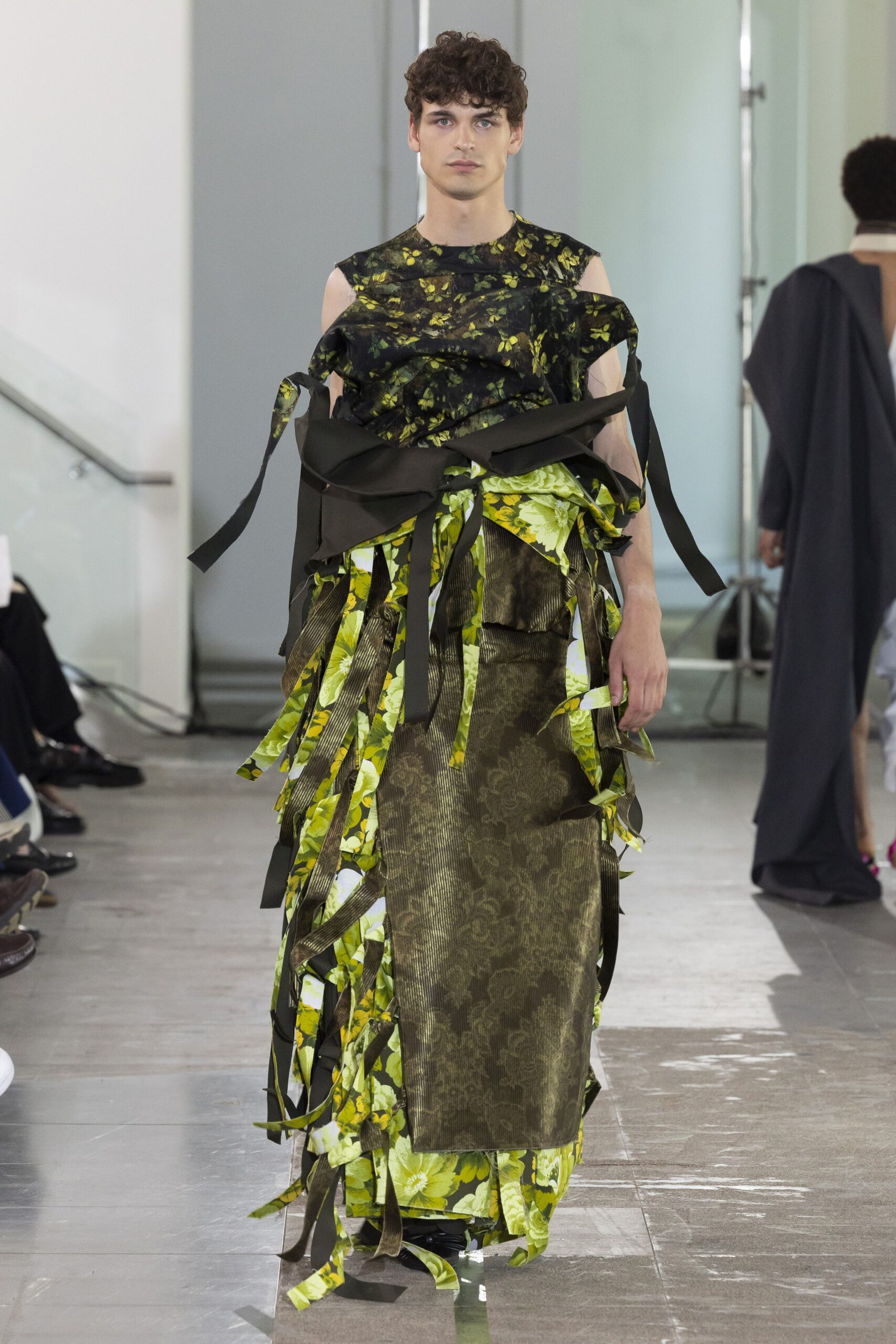 black and green layered dress