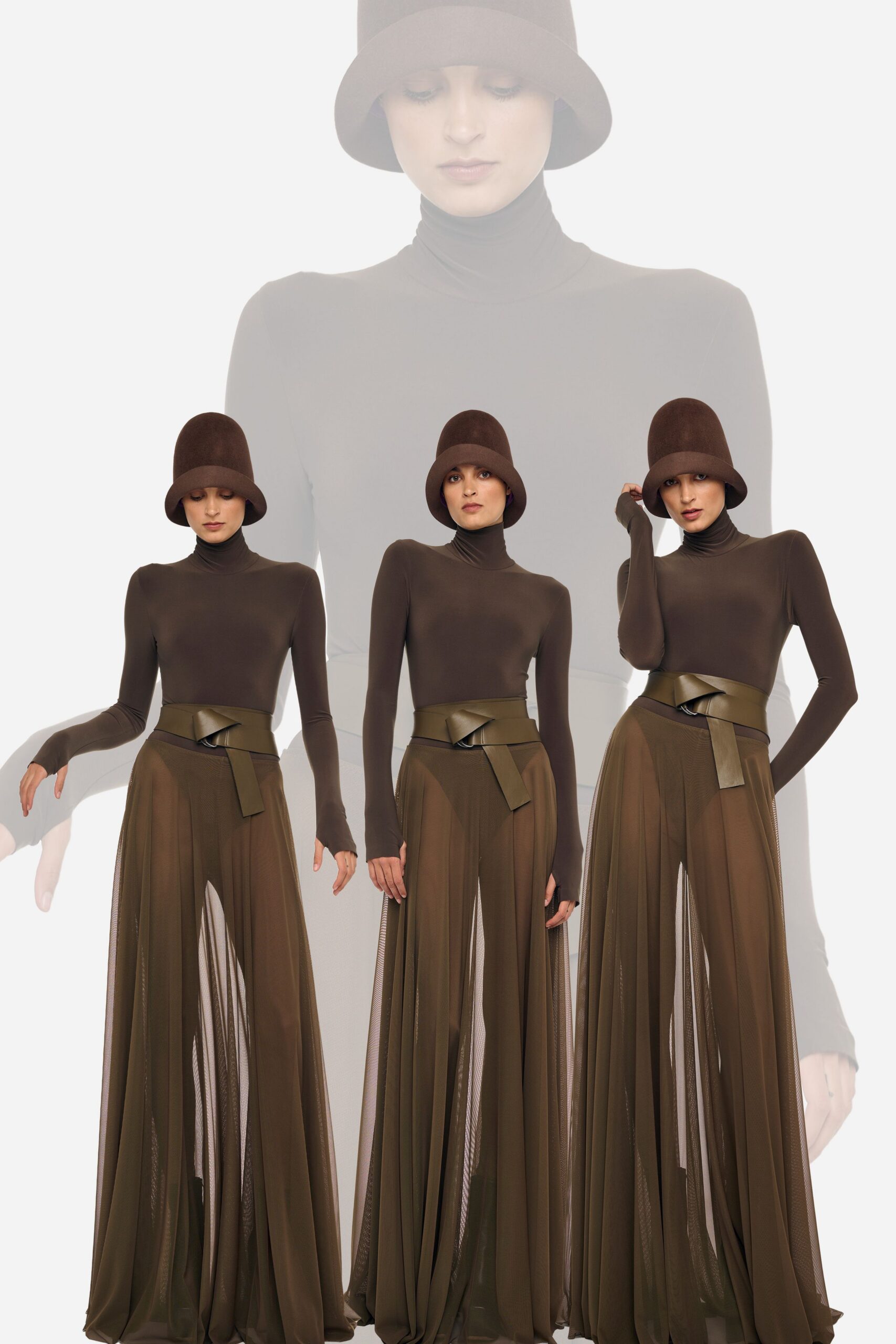 green chiffon relaxed pleated wide-leg flowing pants
