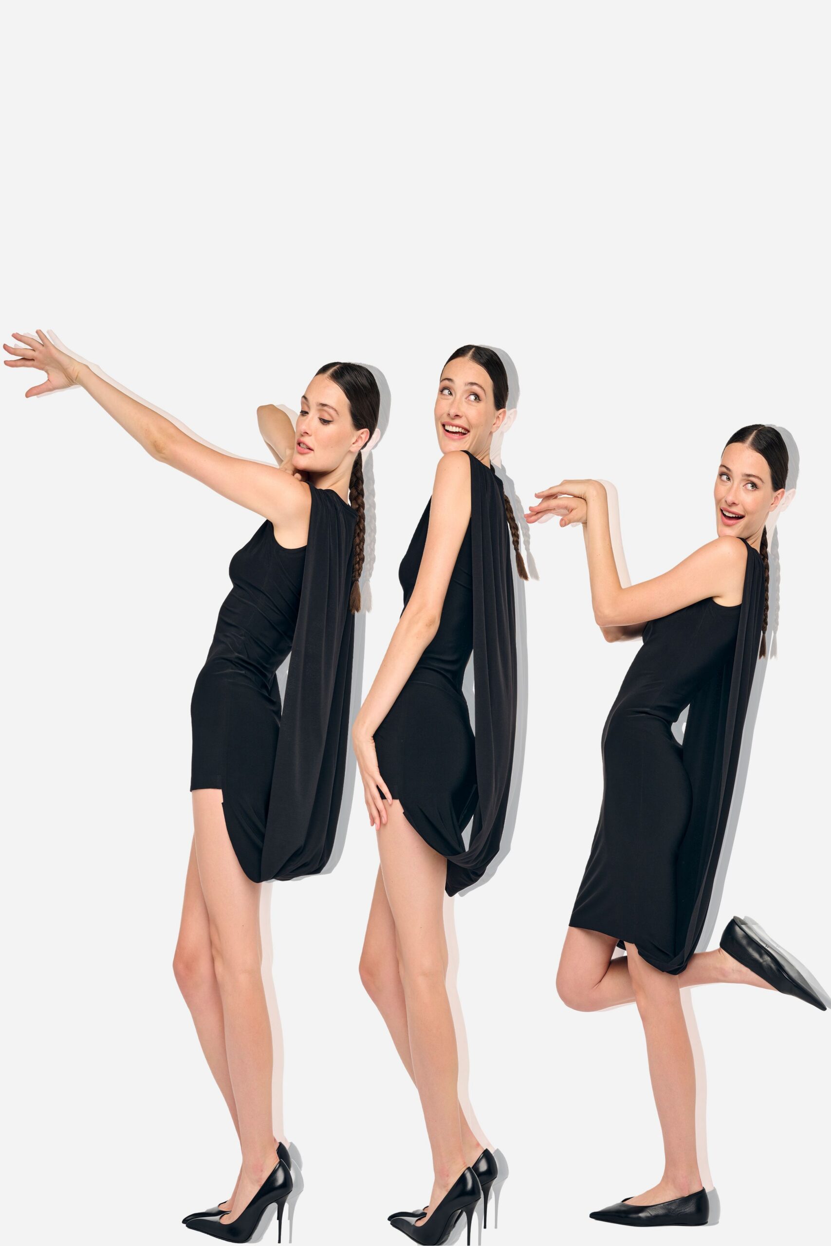 black fitted sleeveless mini dress