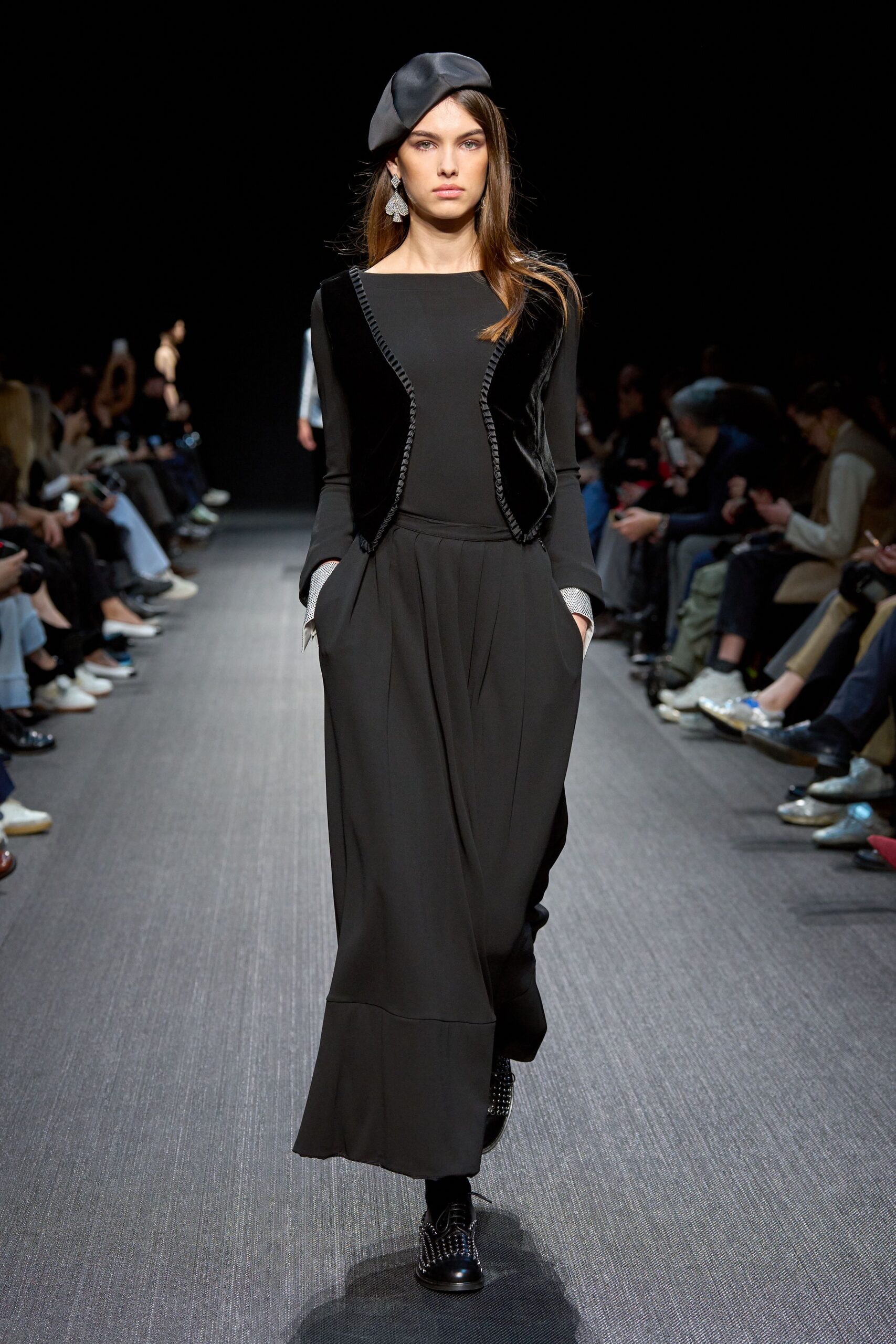 black maxi dress with jacket