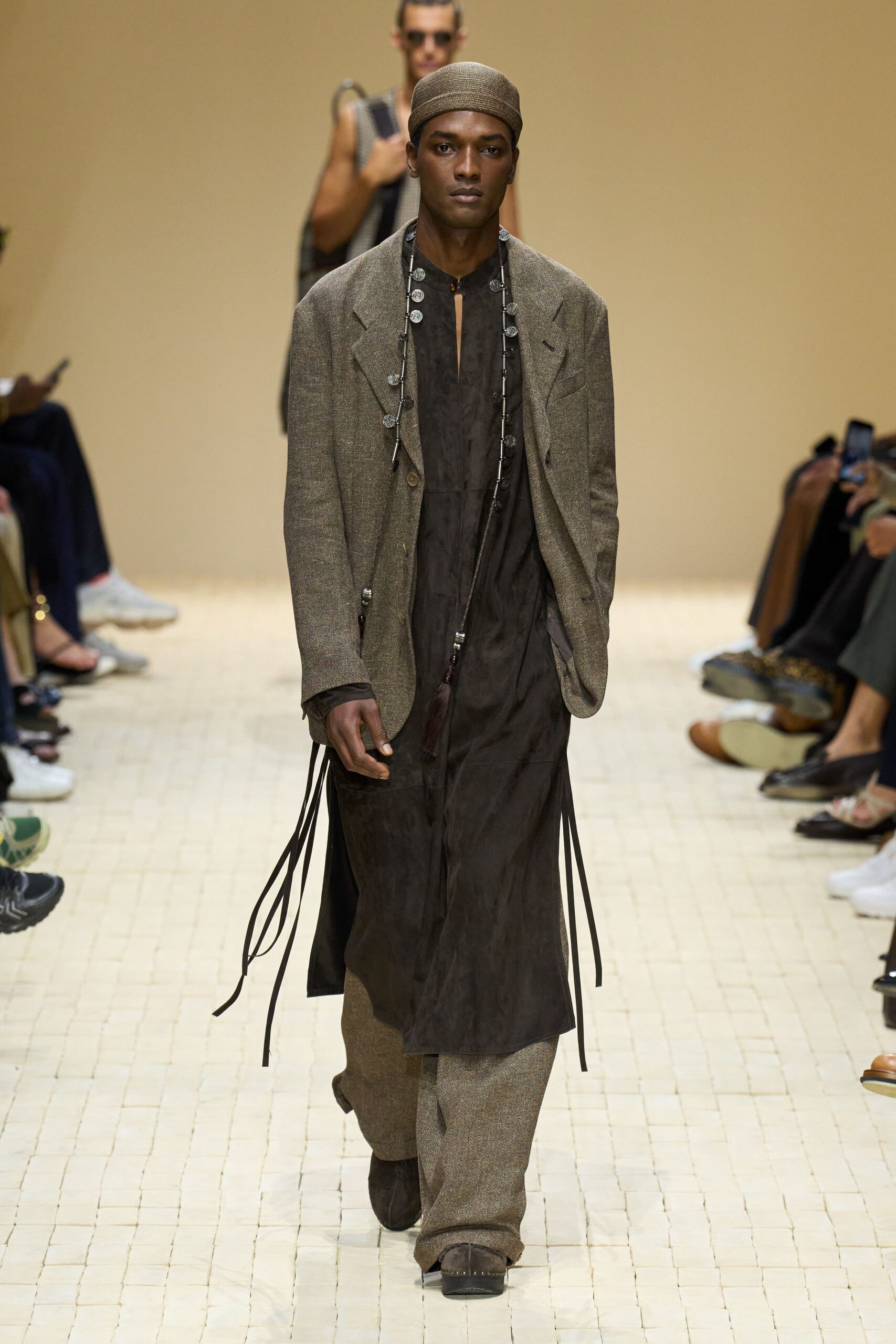 brown wool coat with black dress