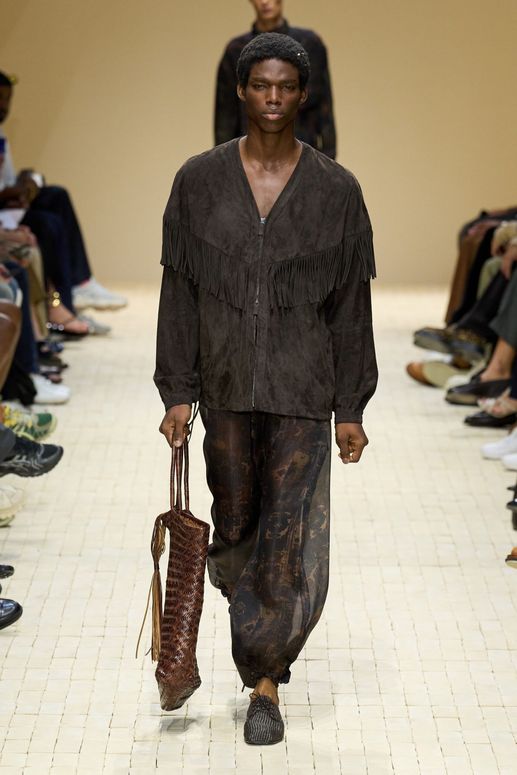 brown suede jacket with fringes