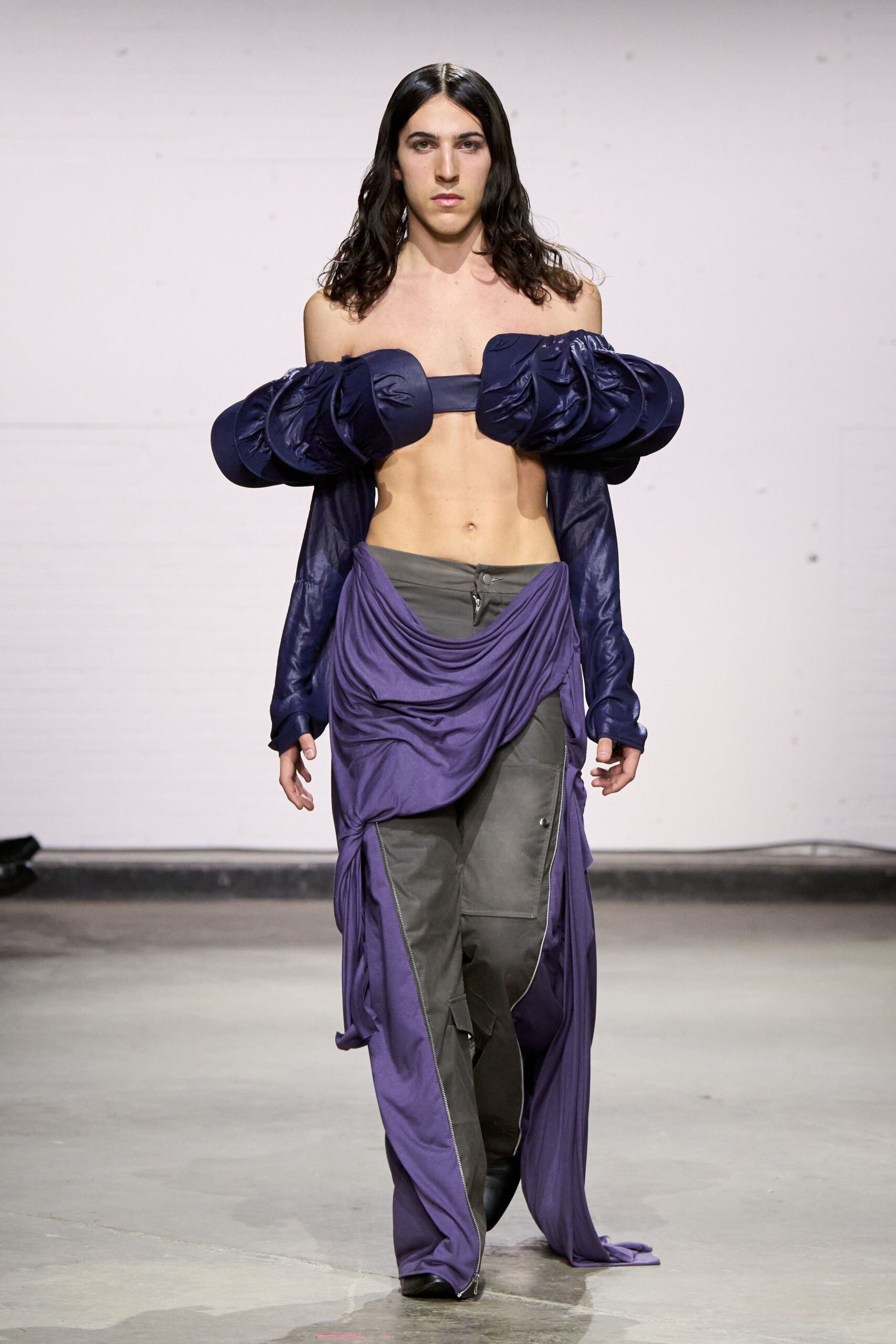 gray cotton relaxed zippered pockets pants