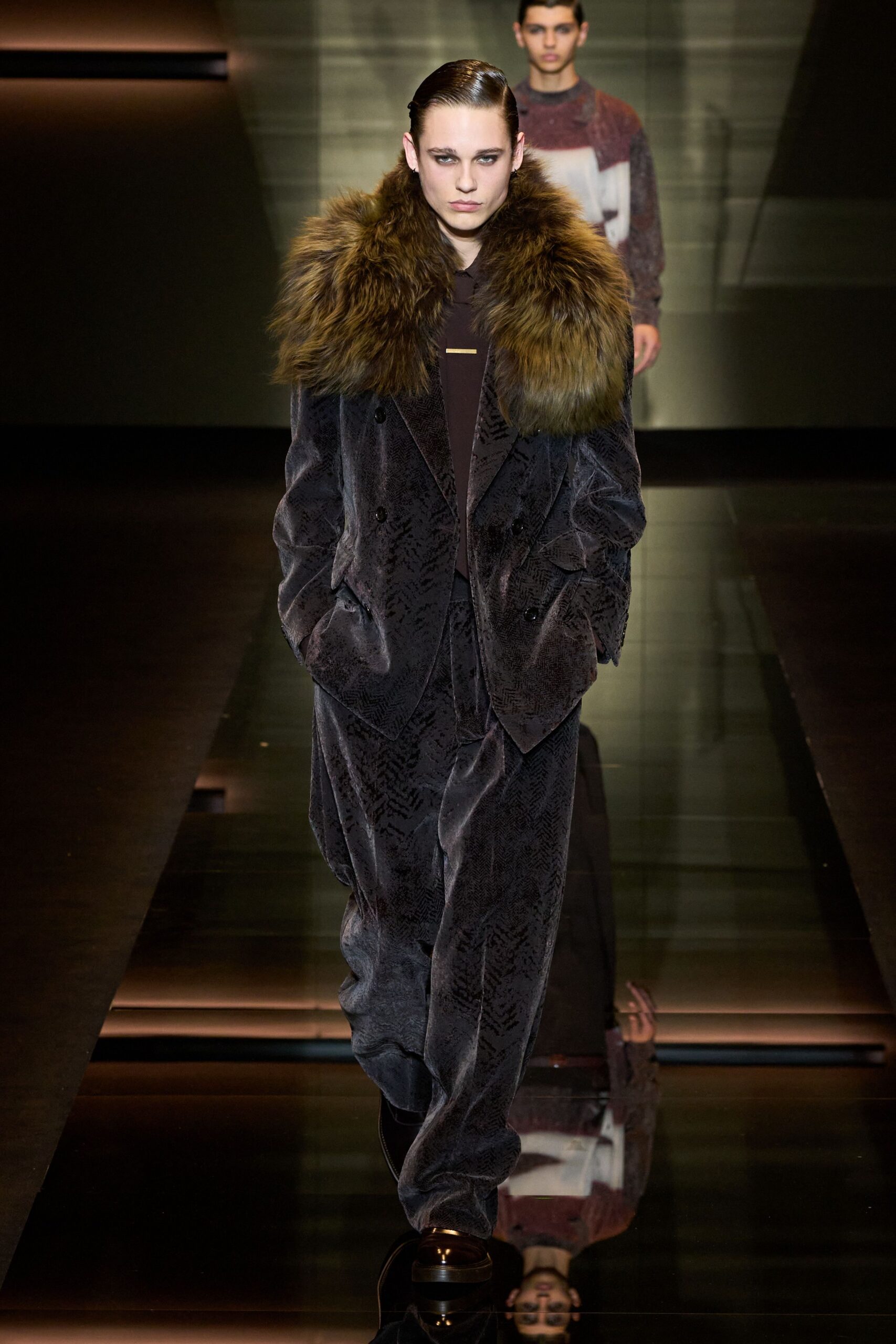 brown fur scarf