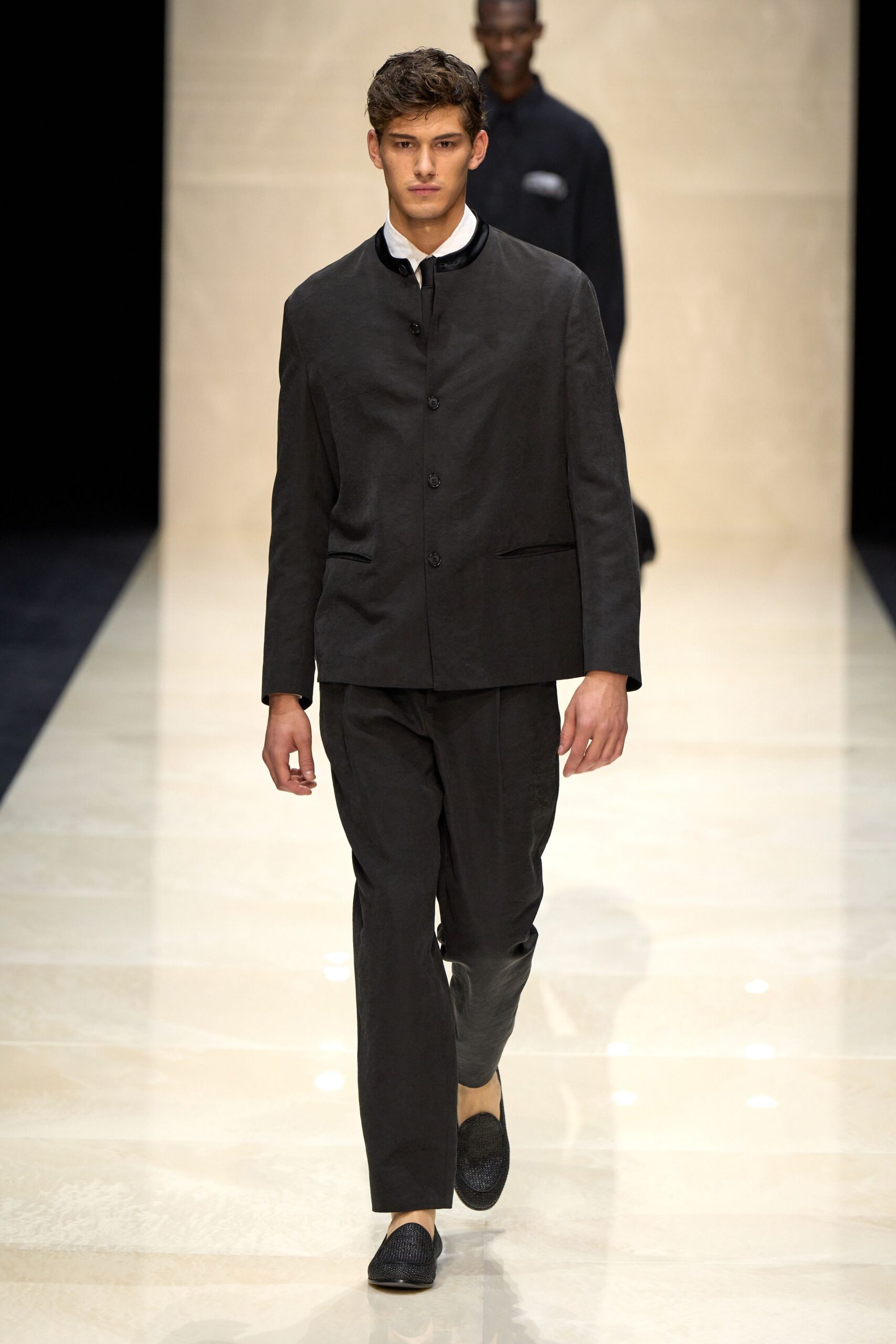 black cotton jacket and pants
