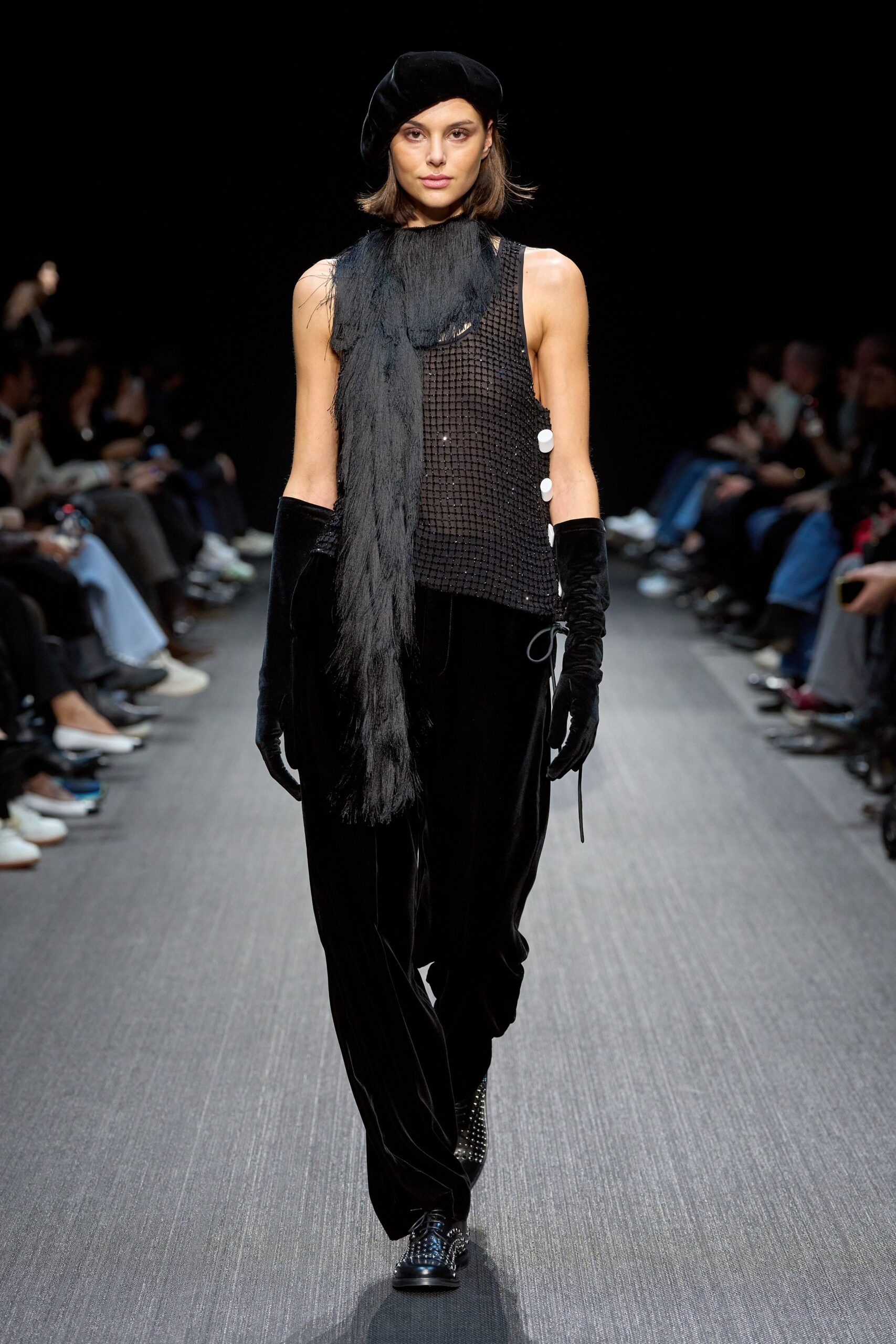 black fur scarf