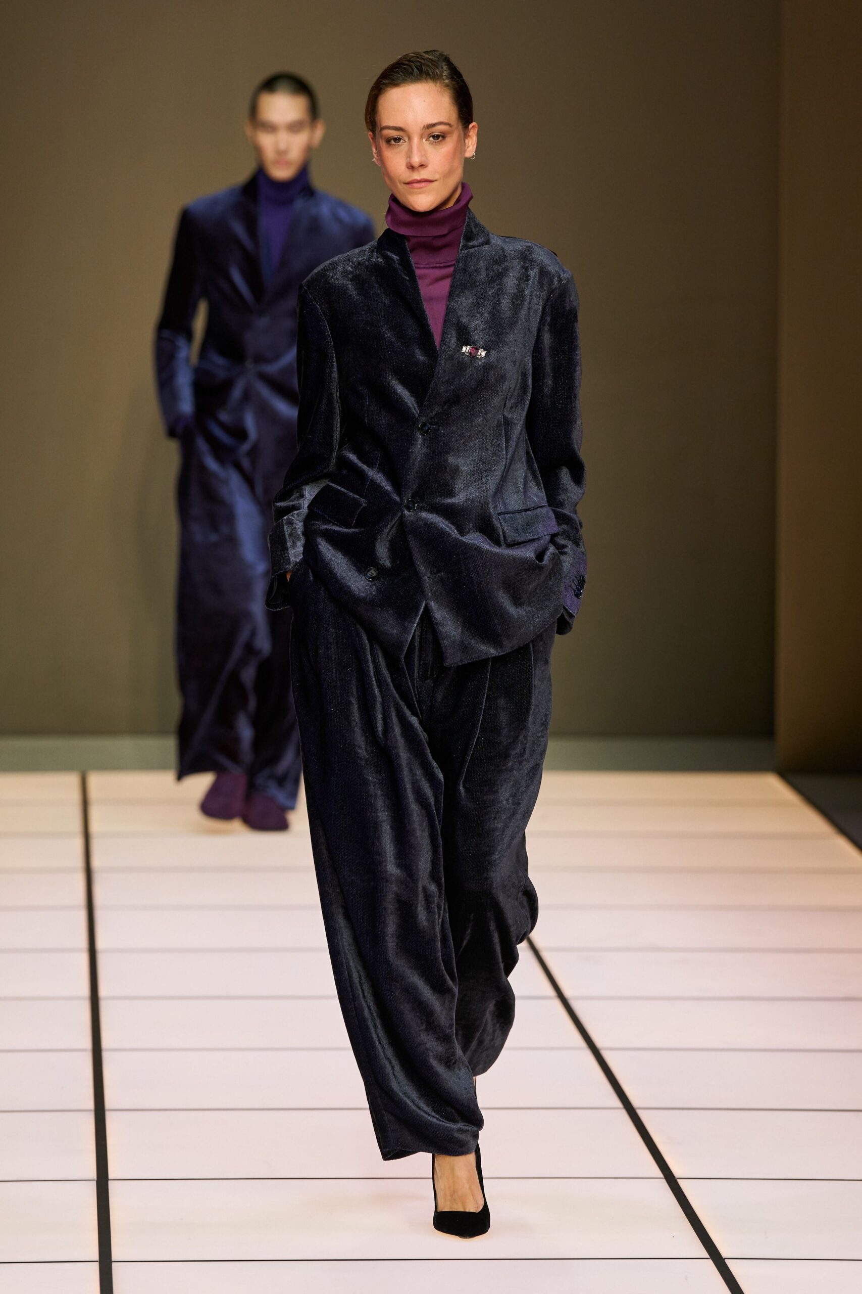 blue velvet tailored suit
