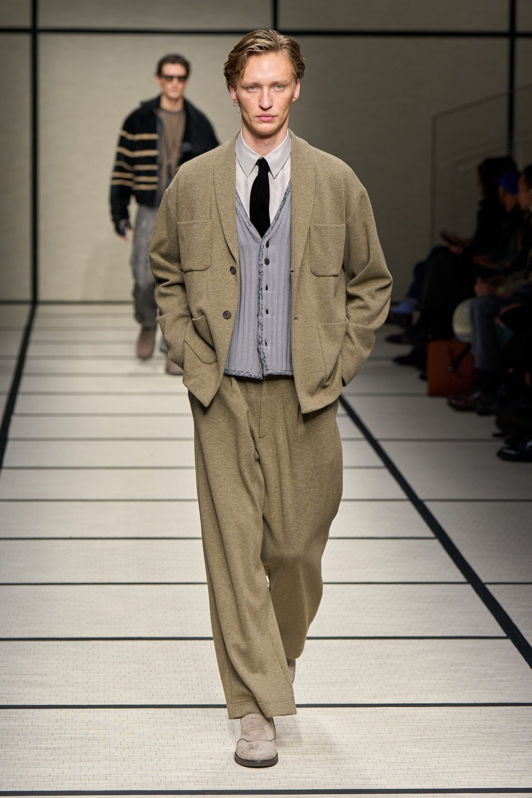 beige wool relaxed suit