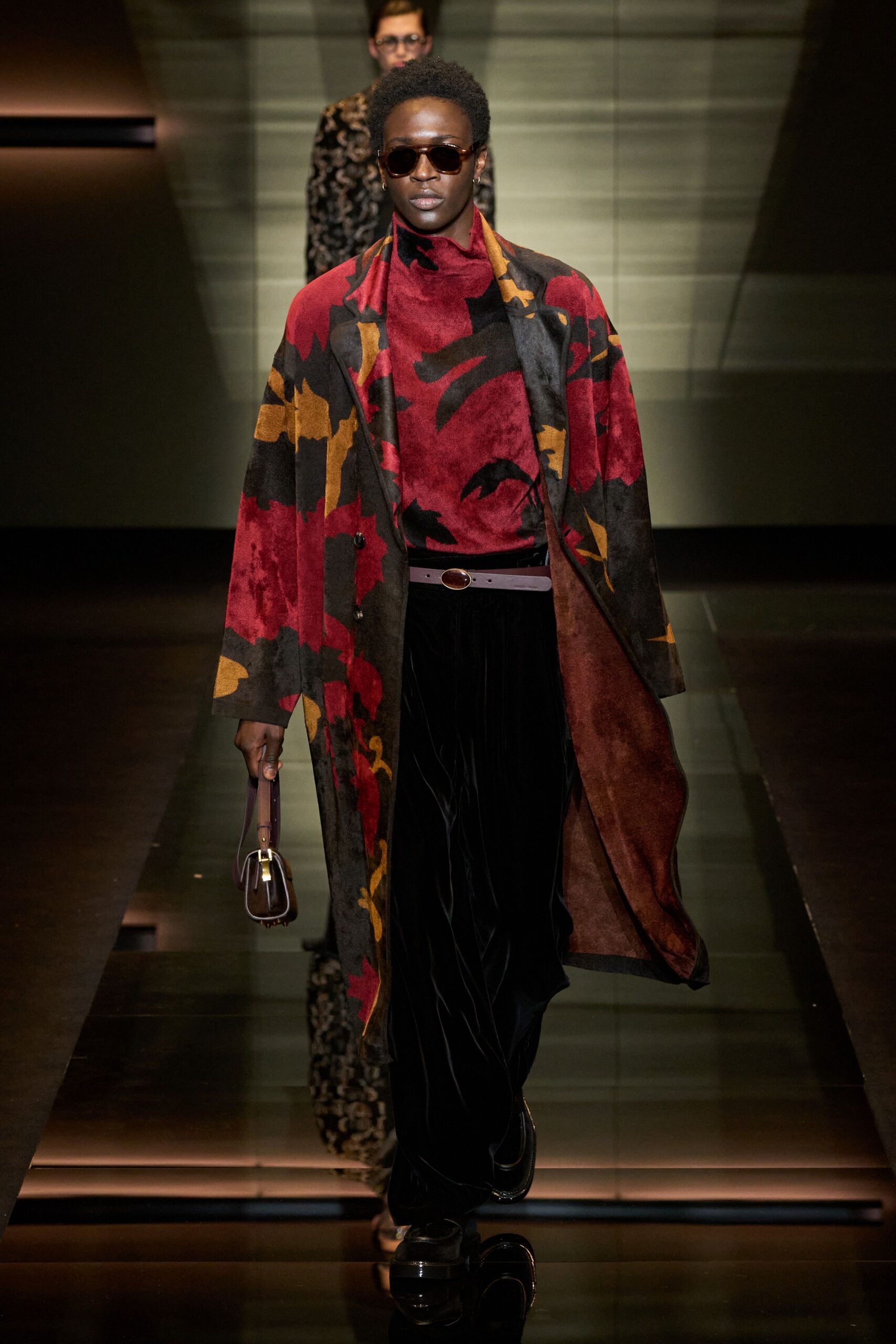 floral velvet coat with fitted top
