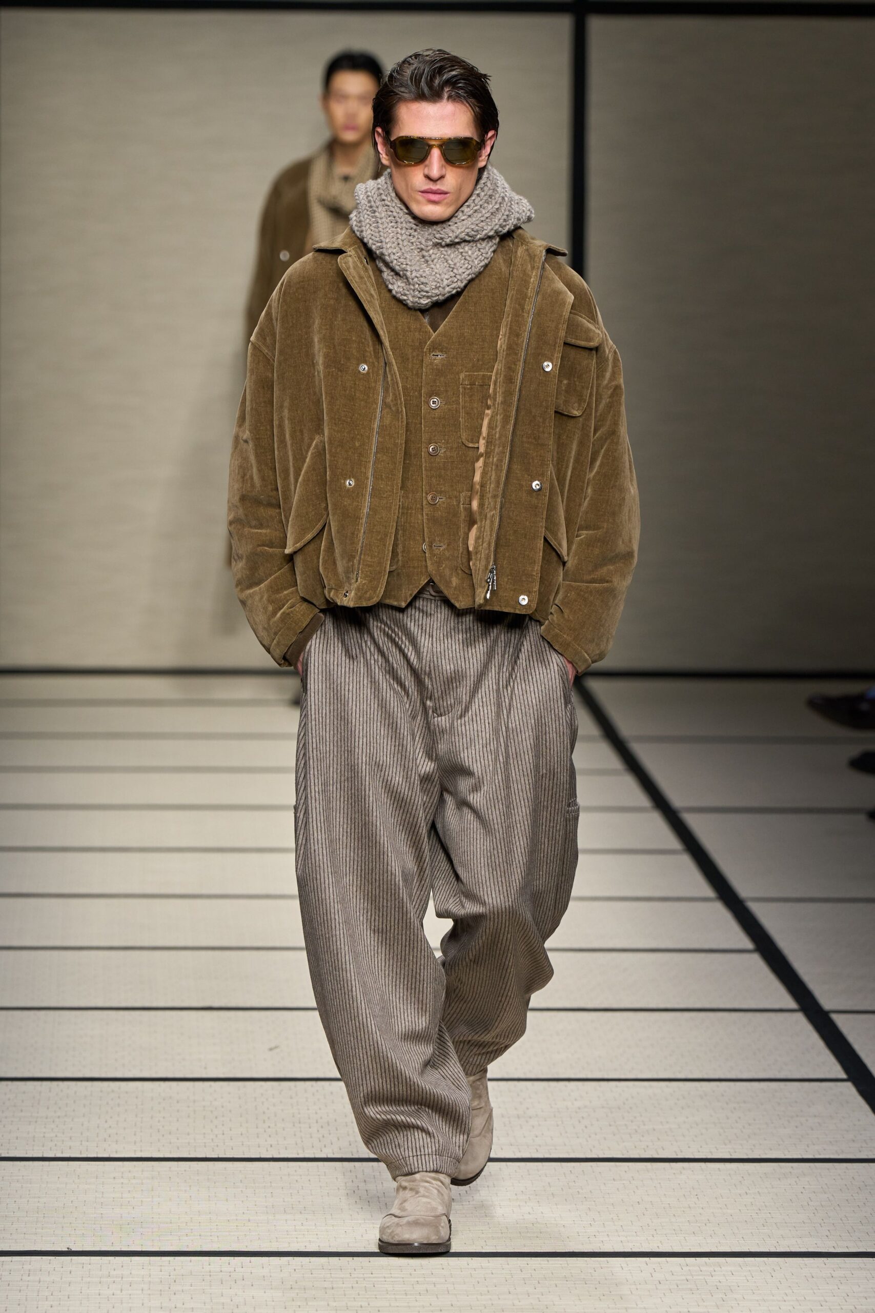 brown corduroy jacket and vest
