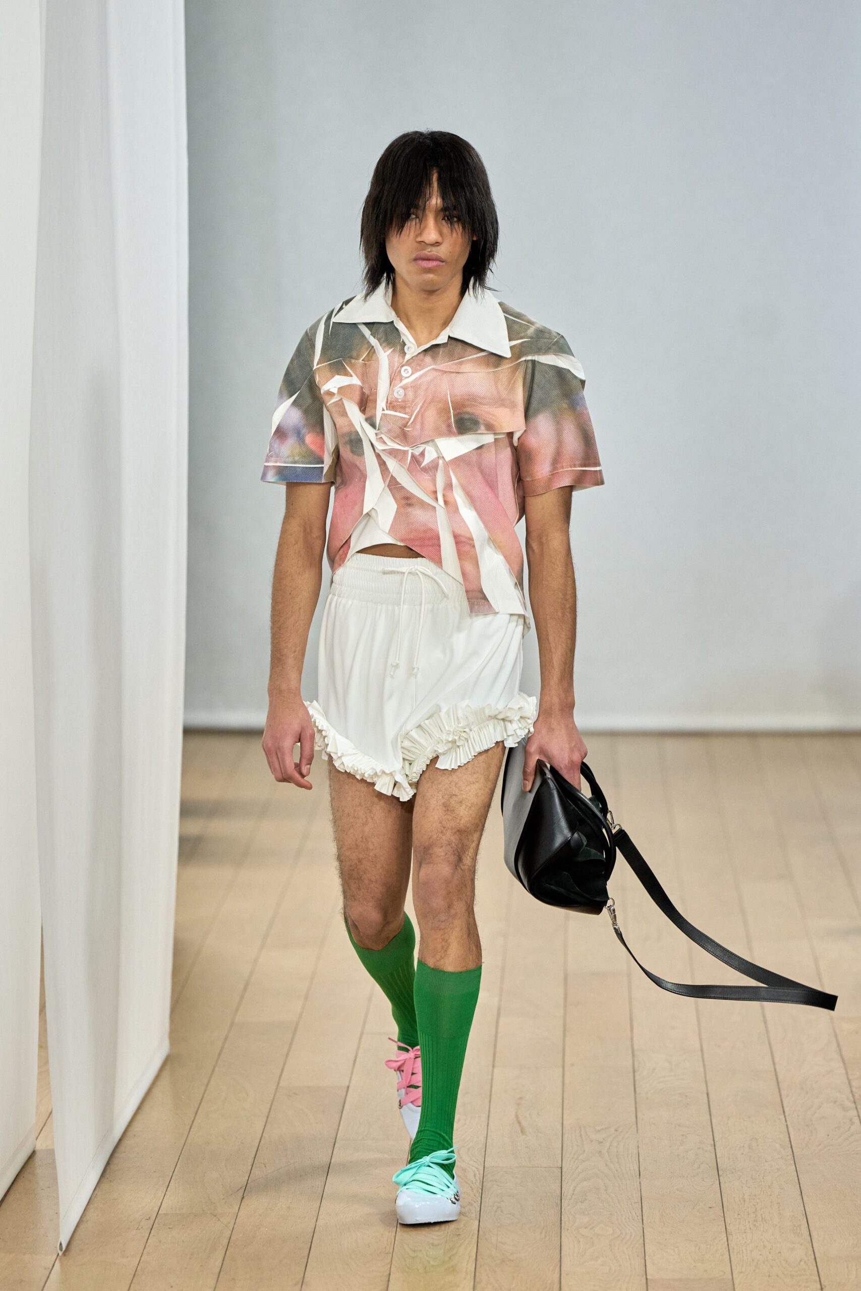 multi-colored fitted shirt with shorts