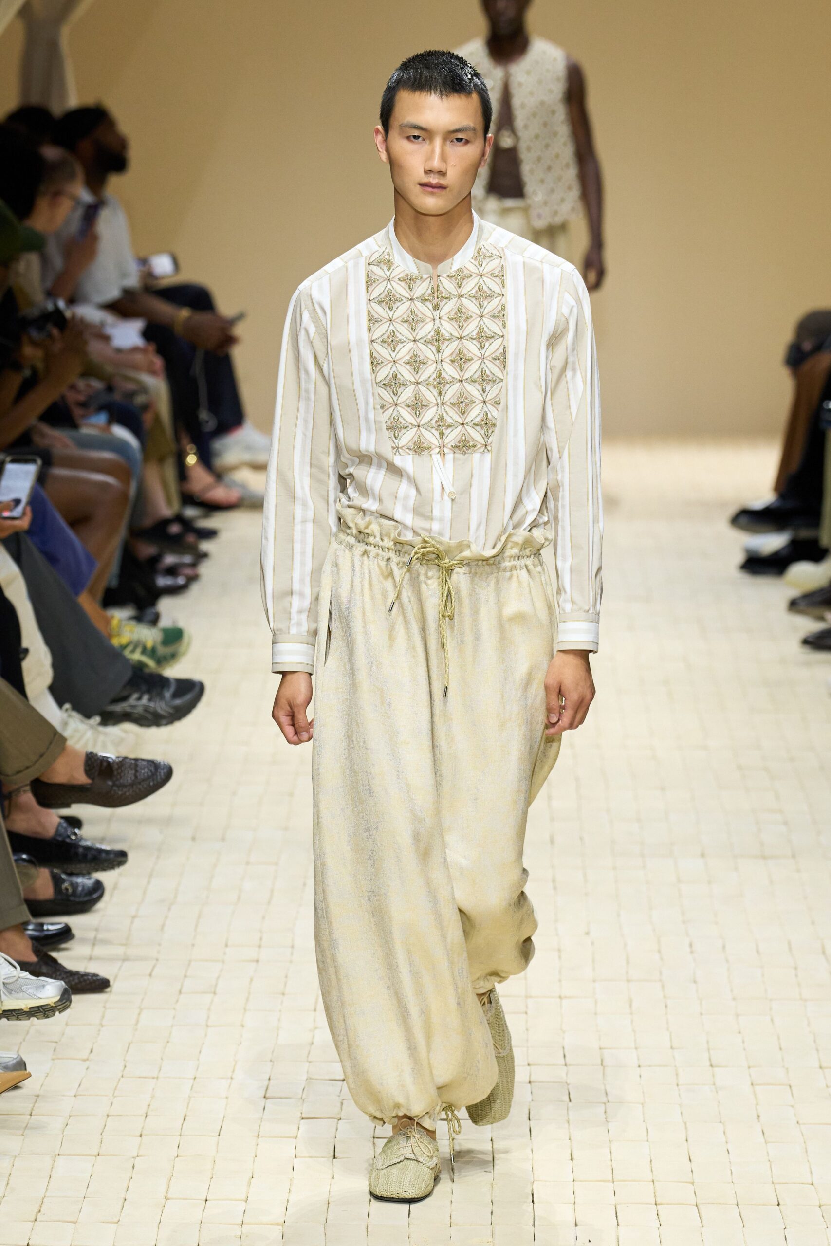 beige relaxed shirt and pants
