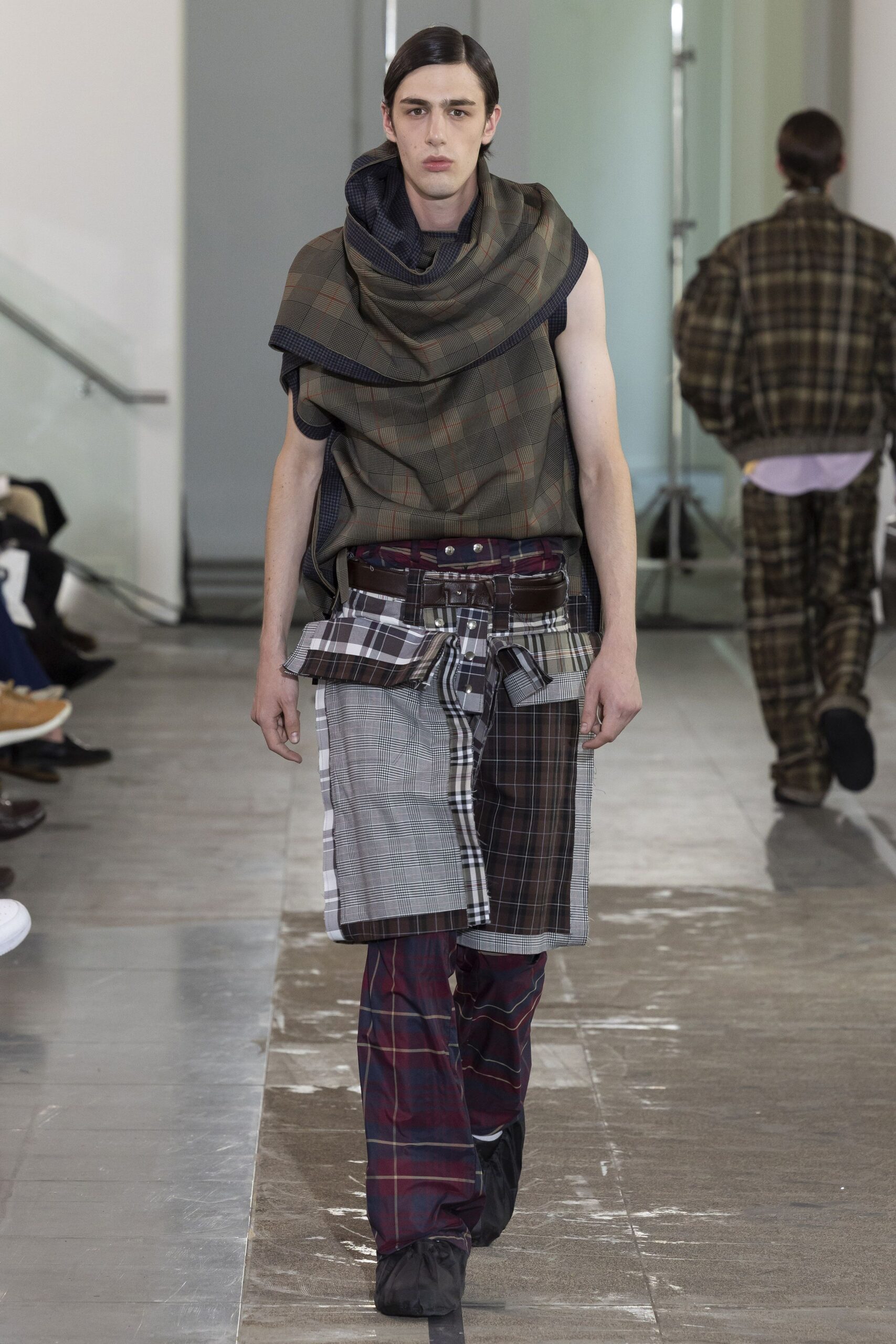 layered plaid top and skirt