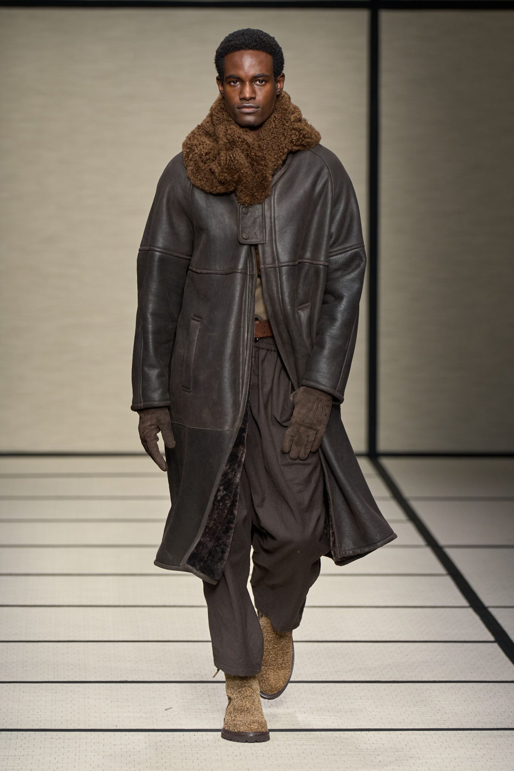 brown fur scarf