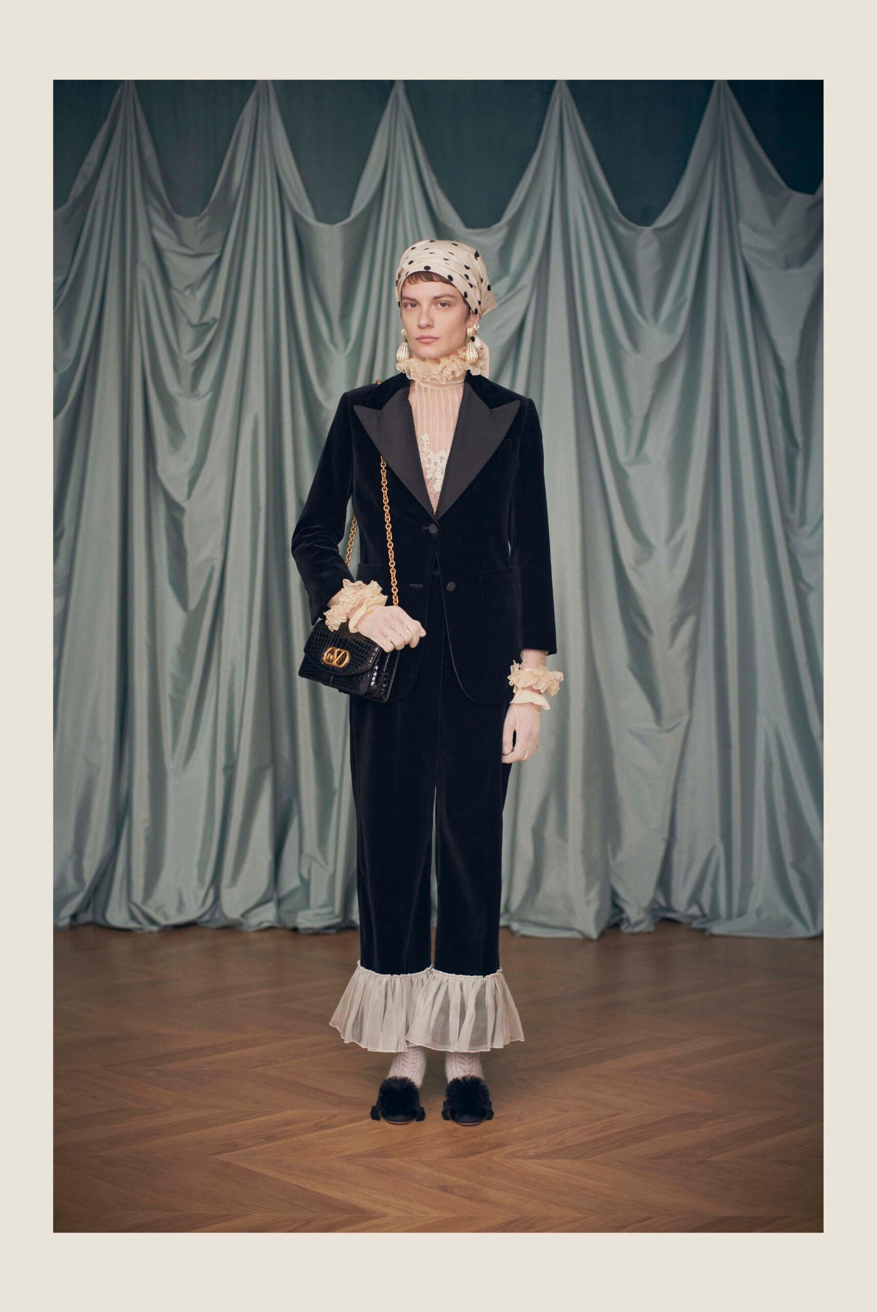 black velvet tailored suit